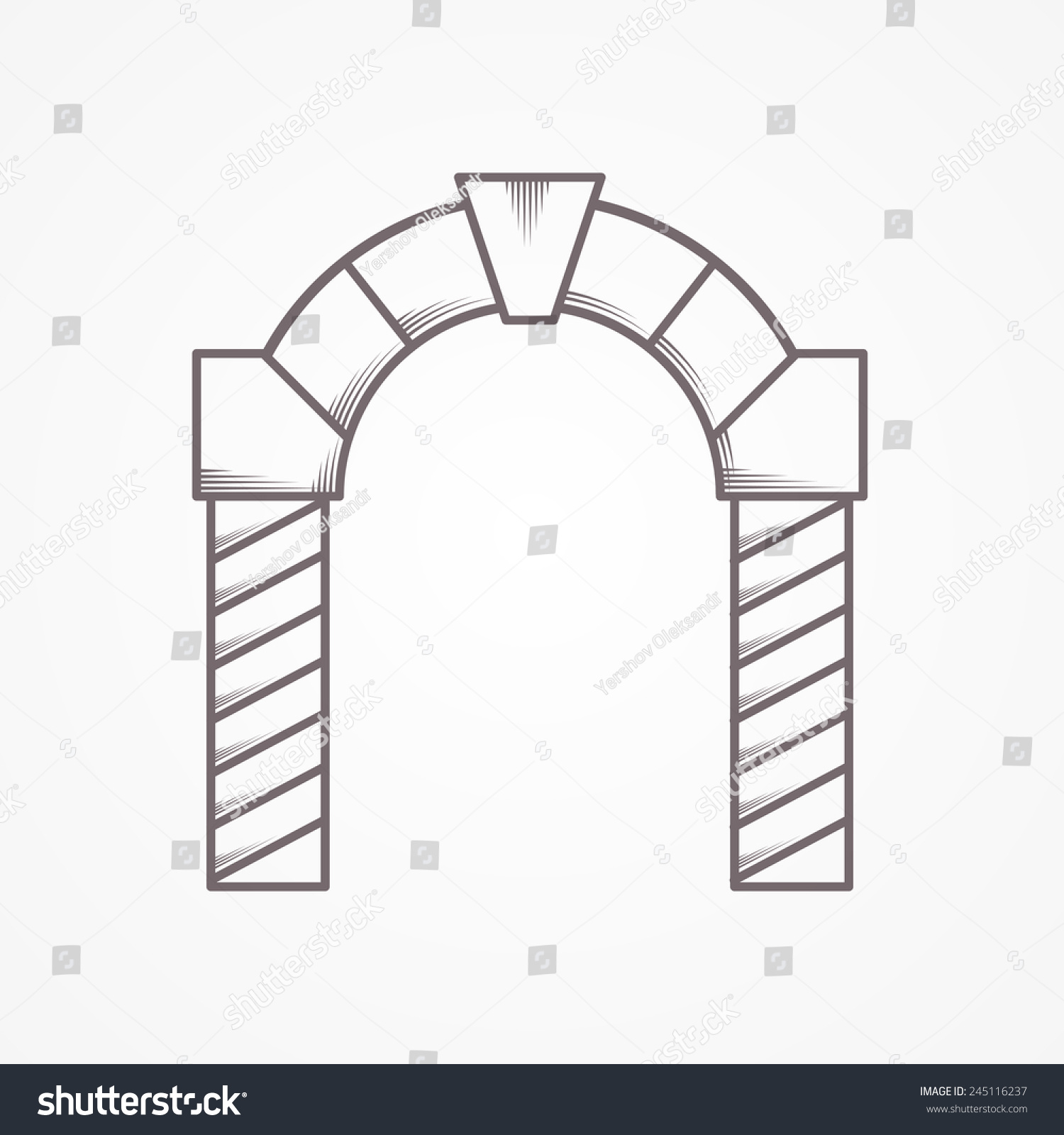 Flat Line Round Arch Vector Icon Stock Vector 245116237 - Shutterstock