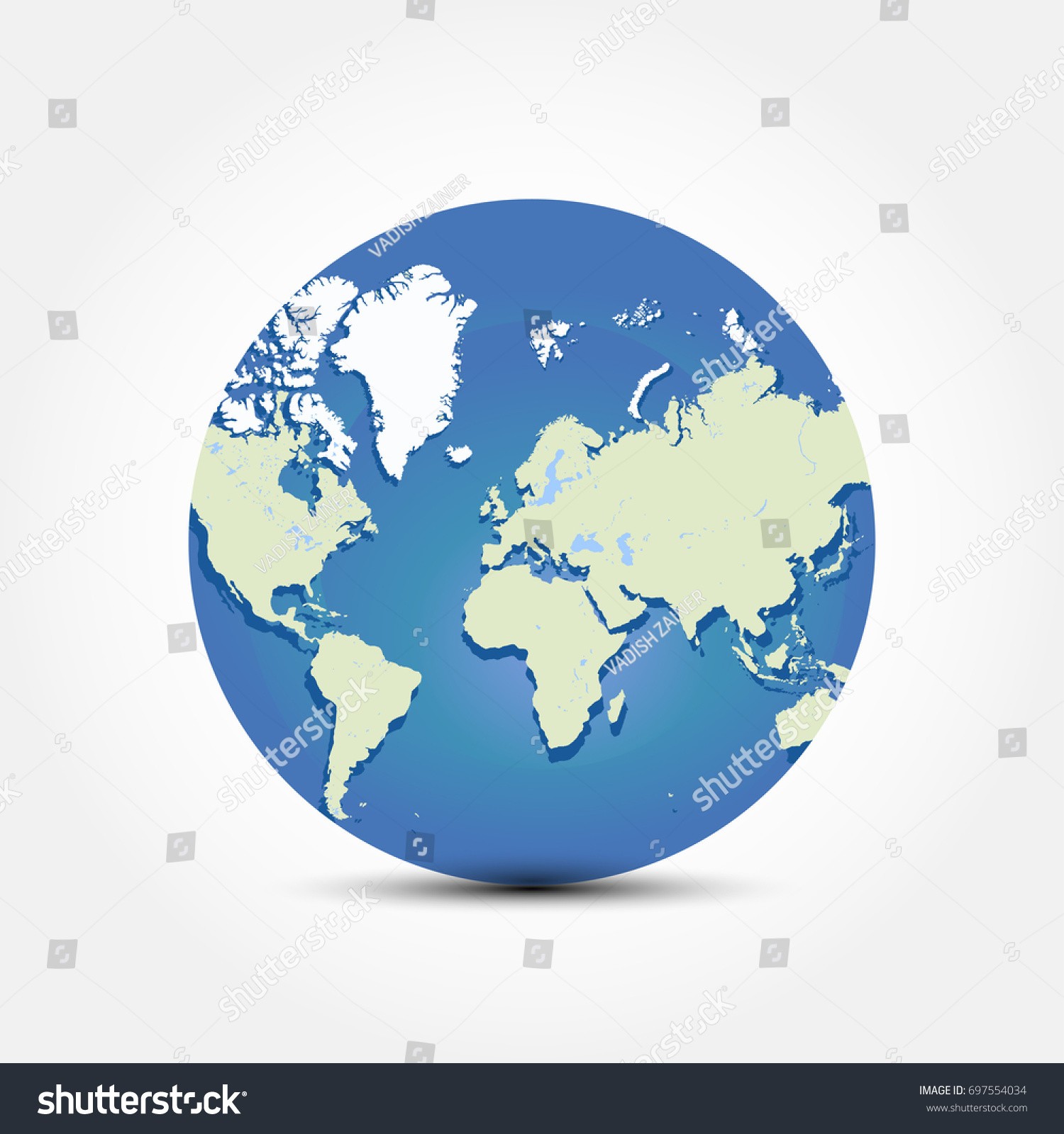 World Map Round Images New Round Globe World Map Flat Vector Stock ...