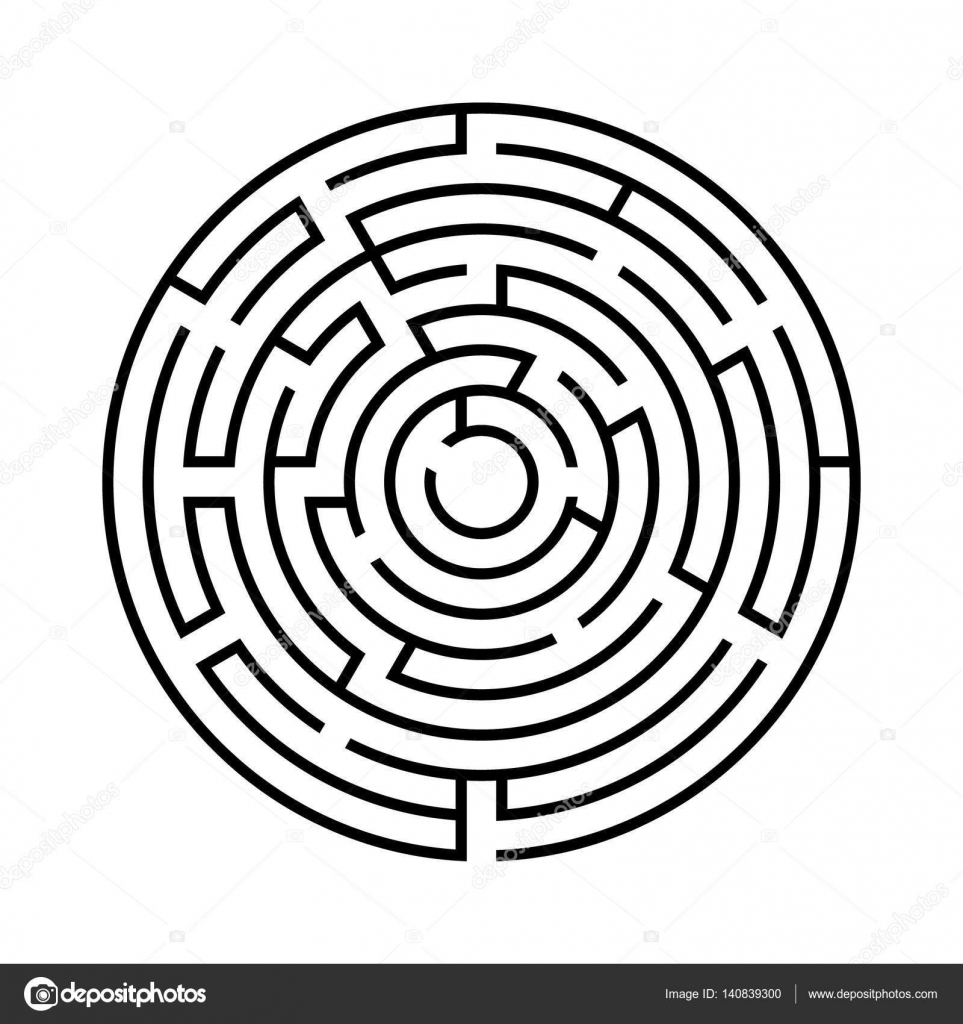 Round labyrinth.Isolated on white background. Vector illustration ...