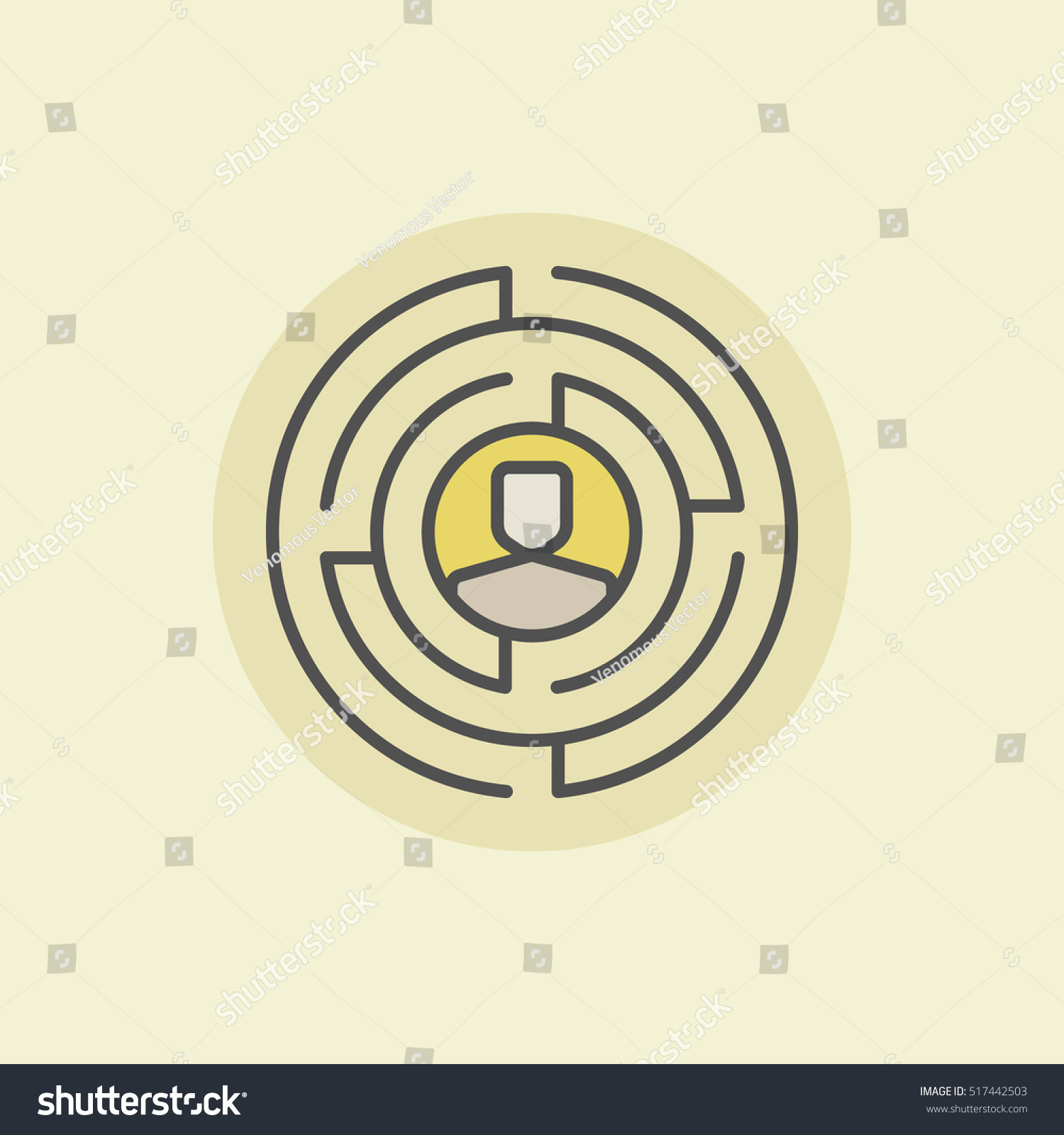 Labyrinth Man Icon Vector Round Maze Stock Vector HD (Royalty Free ...
