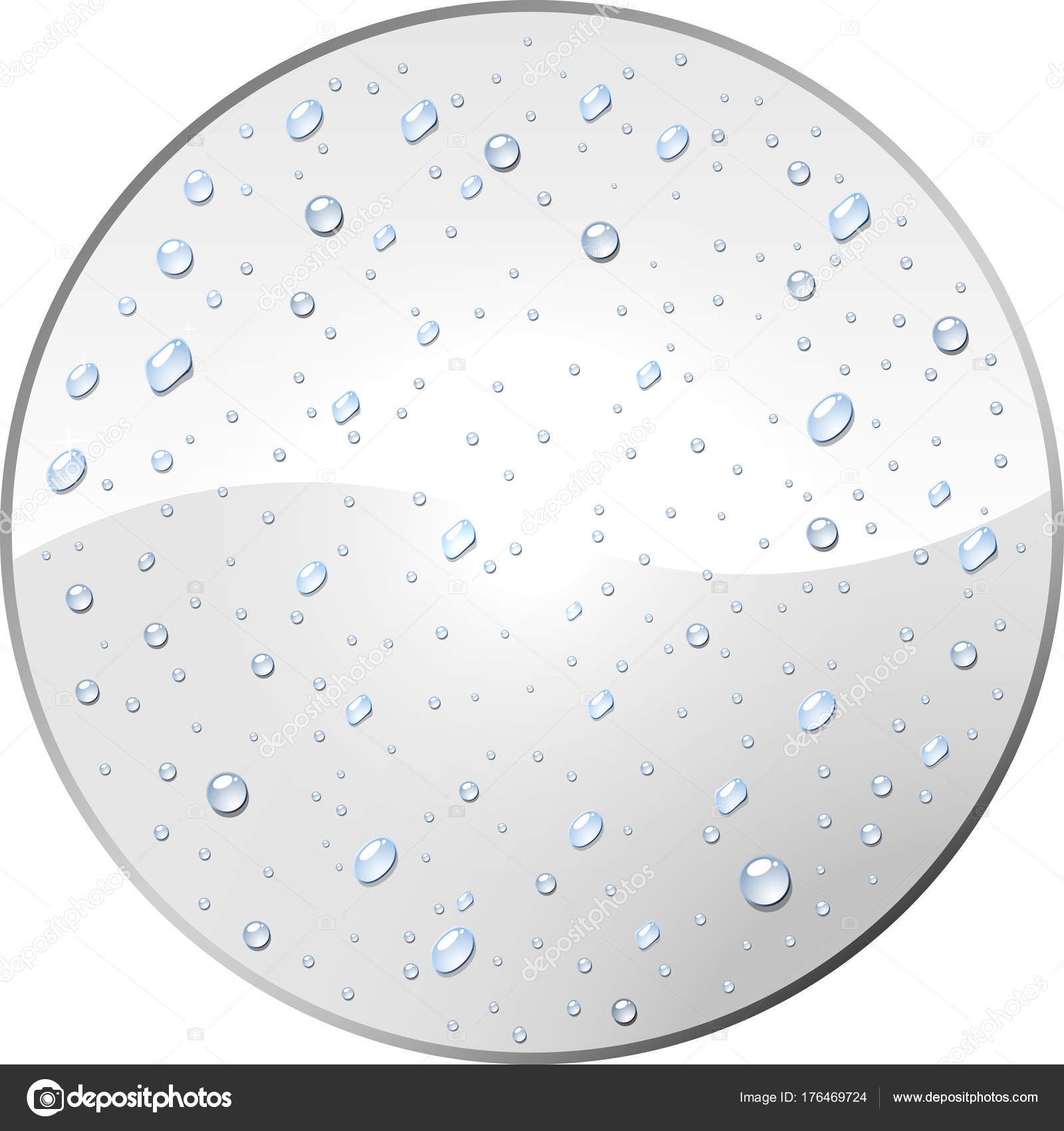 Blank white round label with water dew drops template. — Stock ...