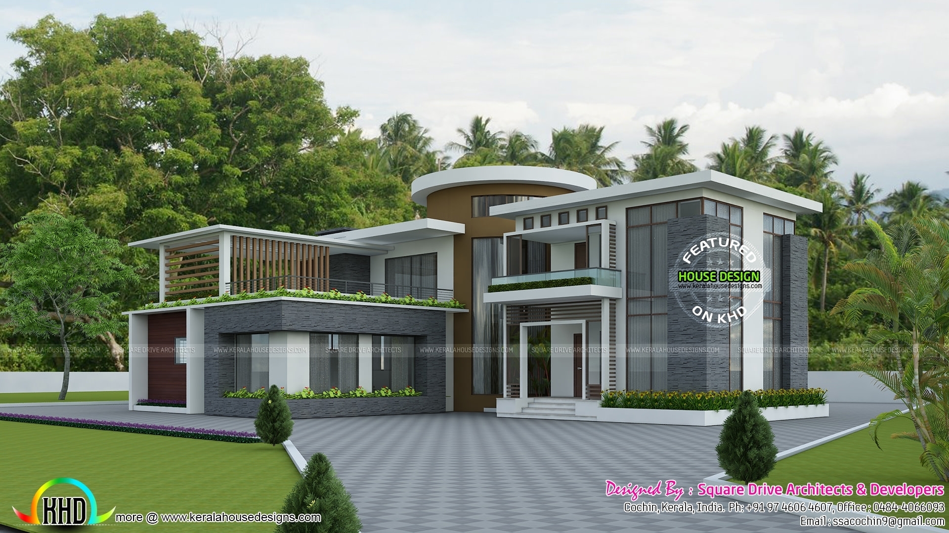 Rounded Roof Plans Modern Round Roof Mix House Plan Kerala Home with ...
