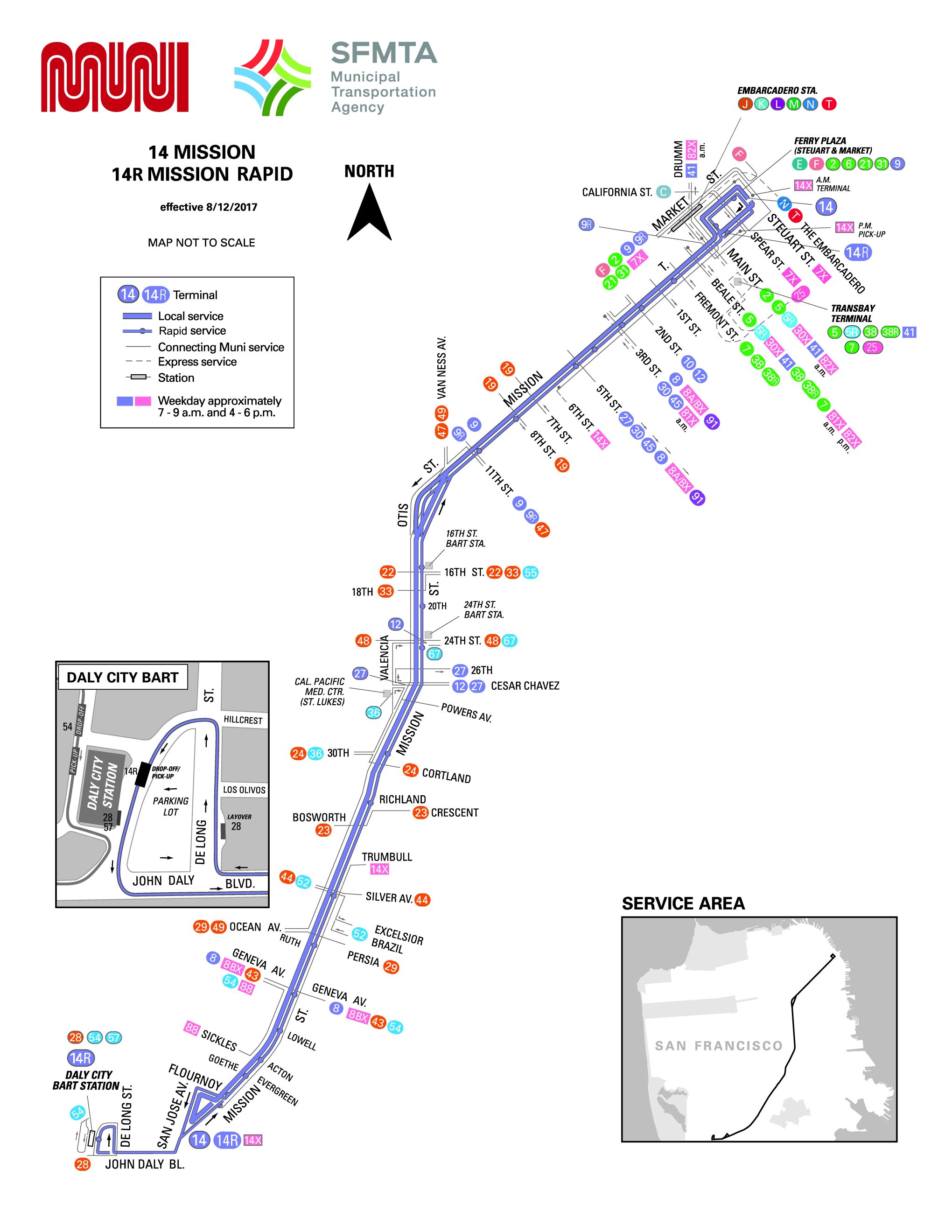 14-Mission Bus Route - SF MUNI - SF Bay Transit