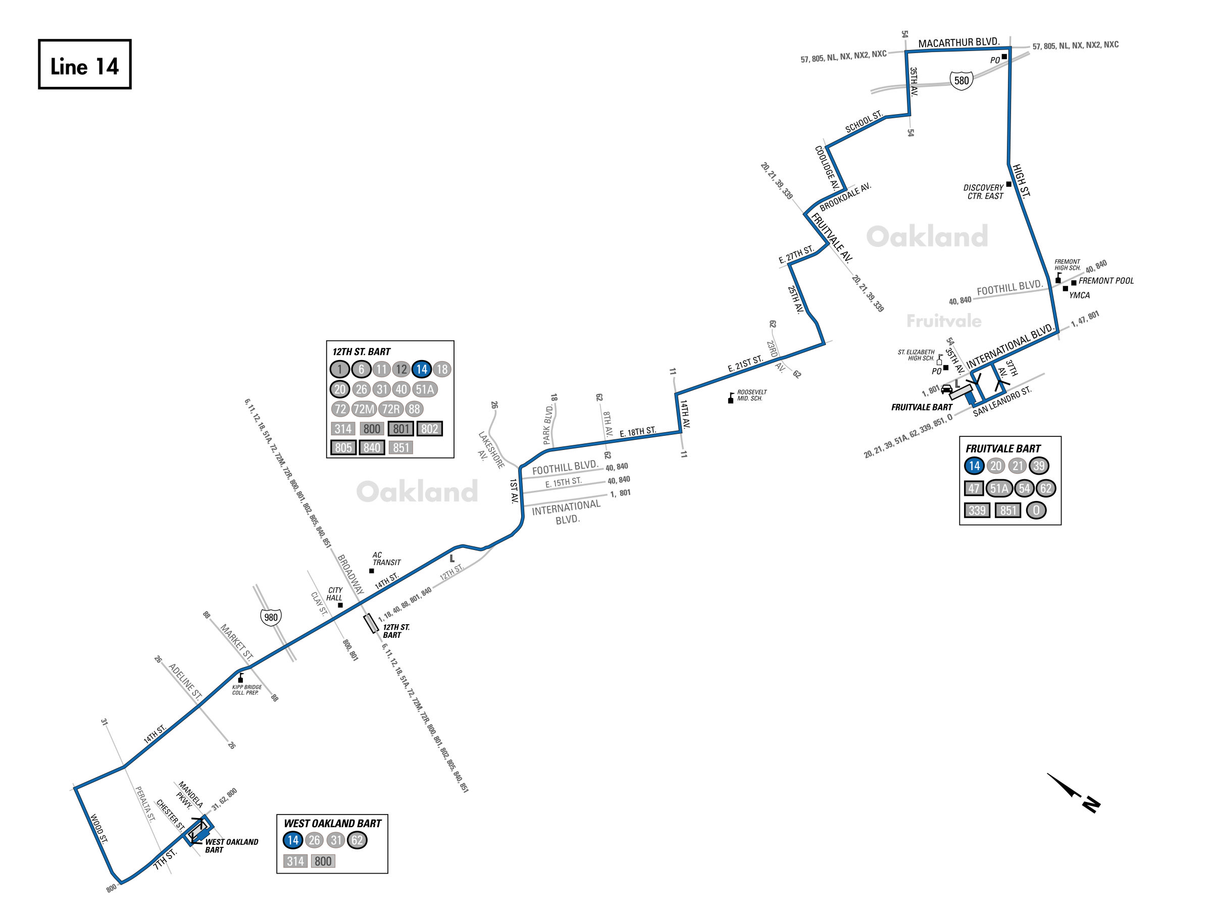 14 Bus Route - AC Transit - SF Bay Transit