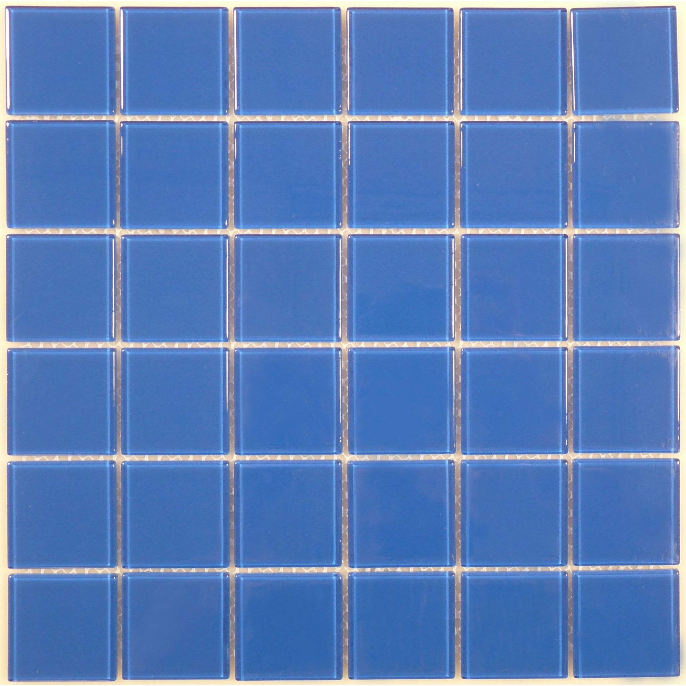 Royal Blue 2'' x 2'' Glass Glossy Tile | Grout and Glass