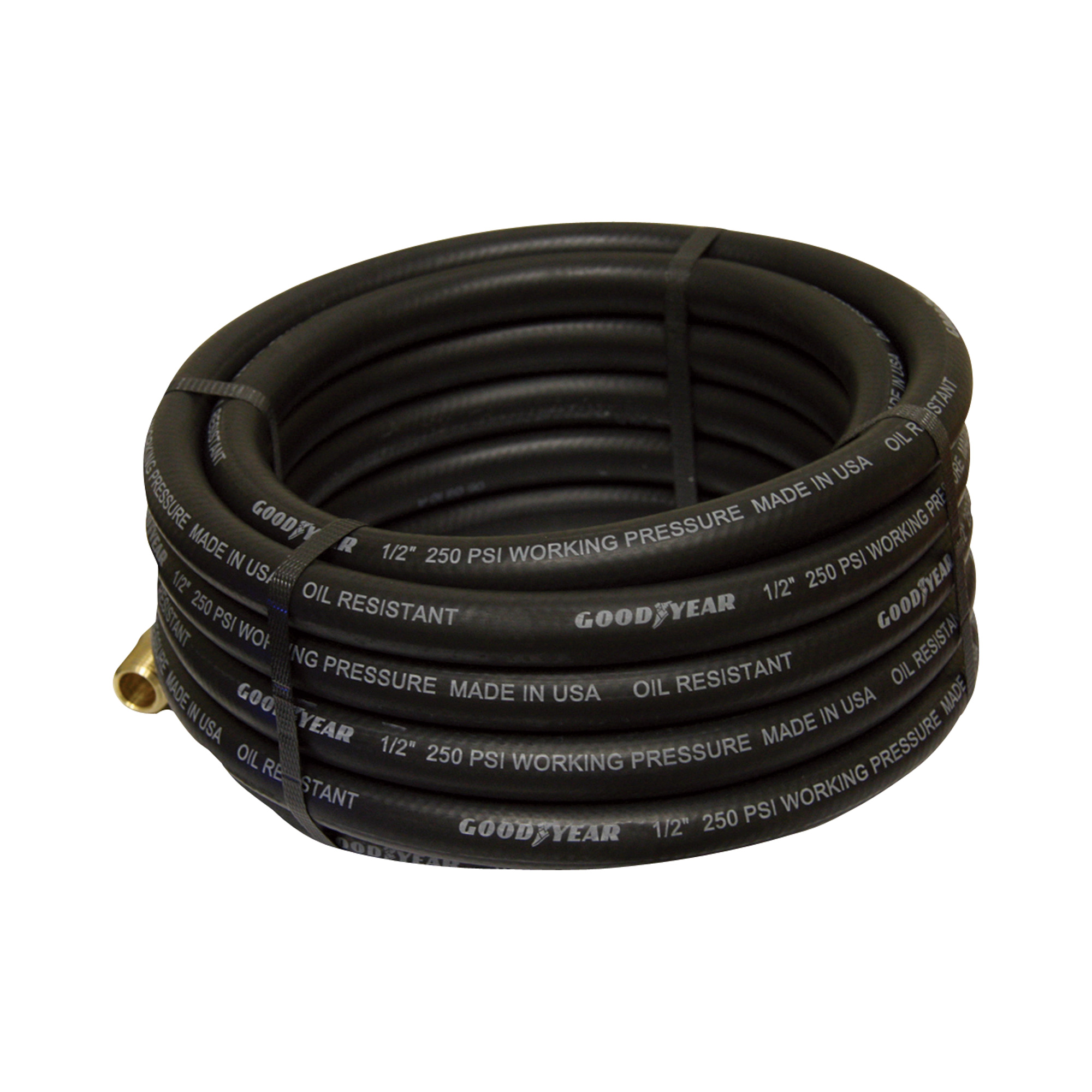 Goodyear Black Rubber Air Hose — 1/2in. x 50ft., 250 PSI, Model ...