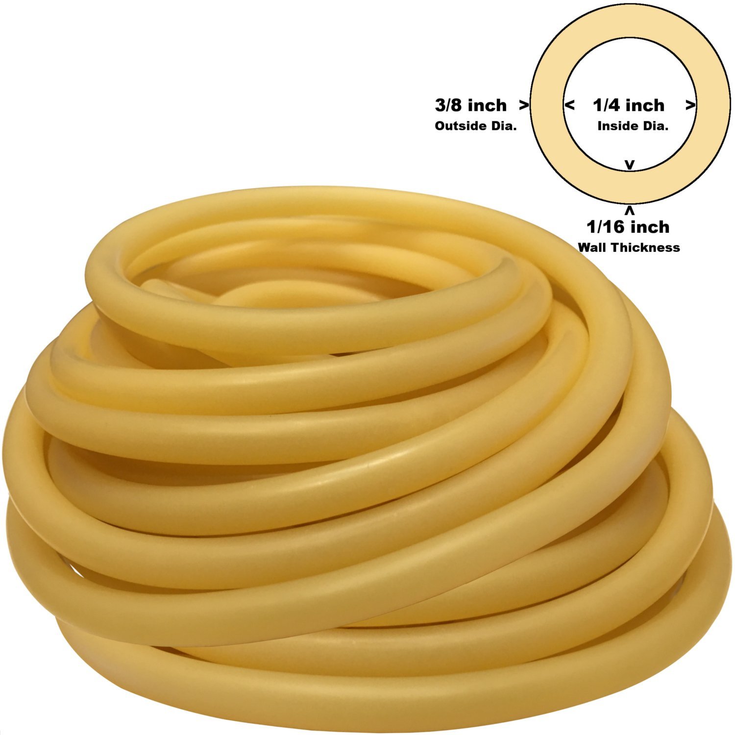 Amazon.com : 3/8in OD 1/4in ID AMBER Latex Rubber Tubing ONE ...