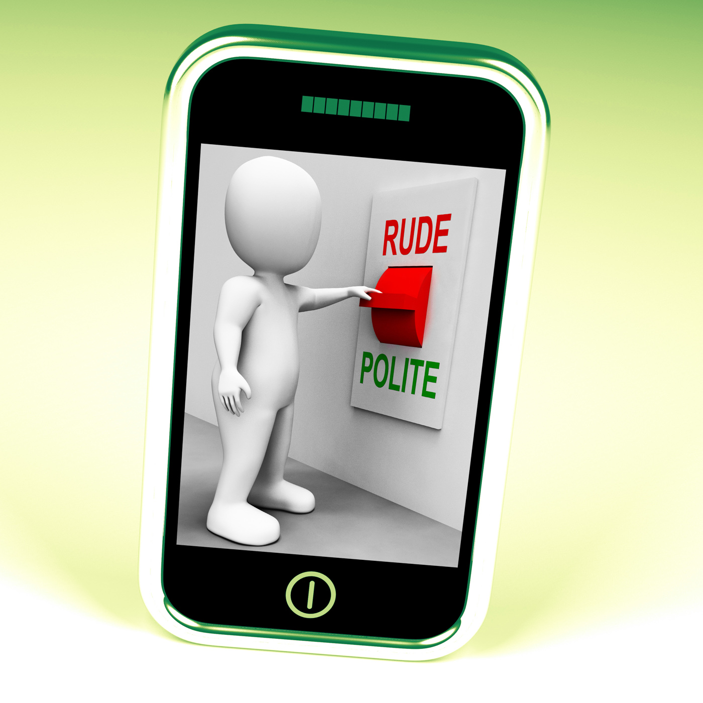 Rude polite switch means good bad manners photo