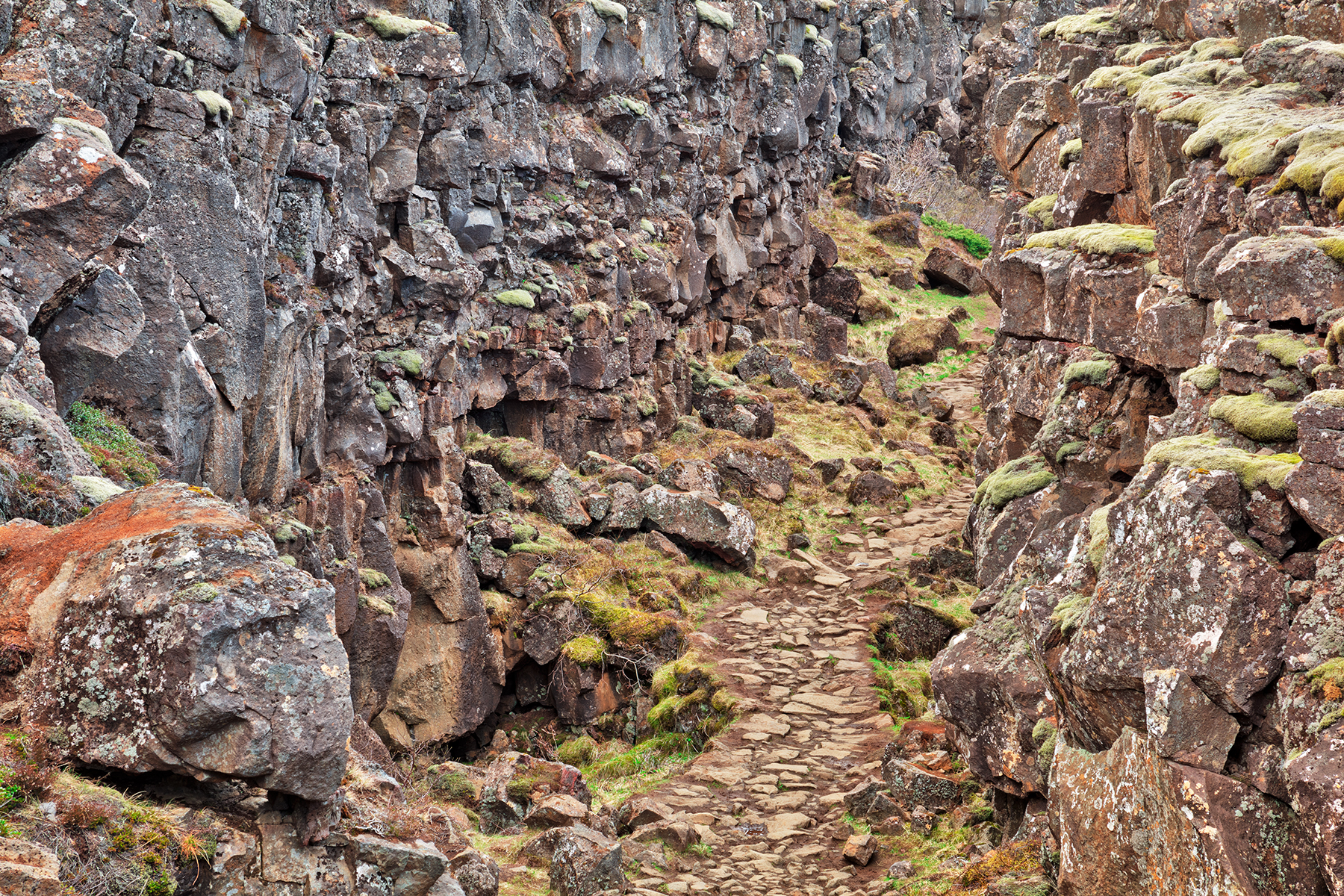 Rugged rift valley trail - thingvellir photo