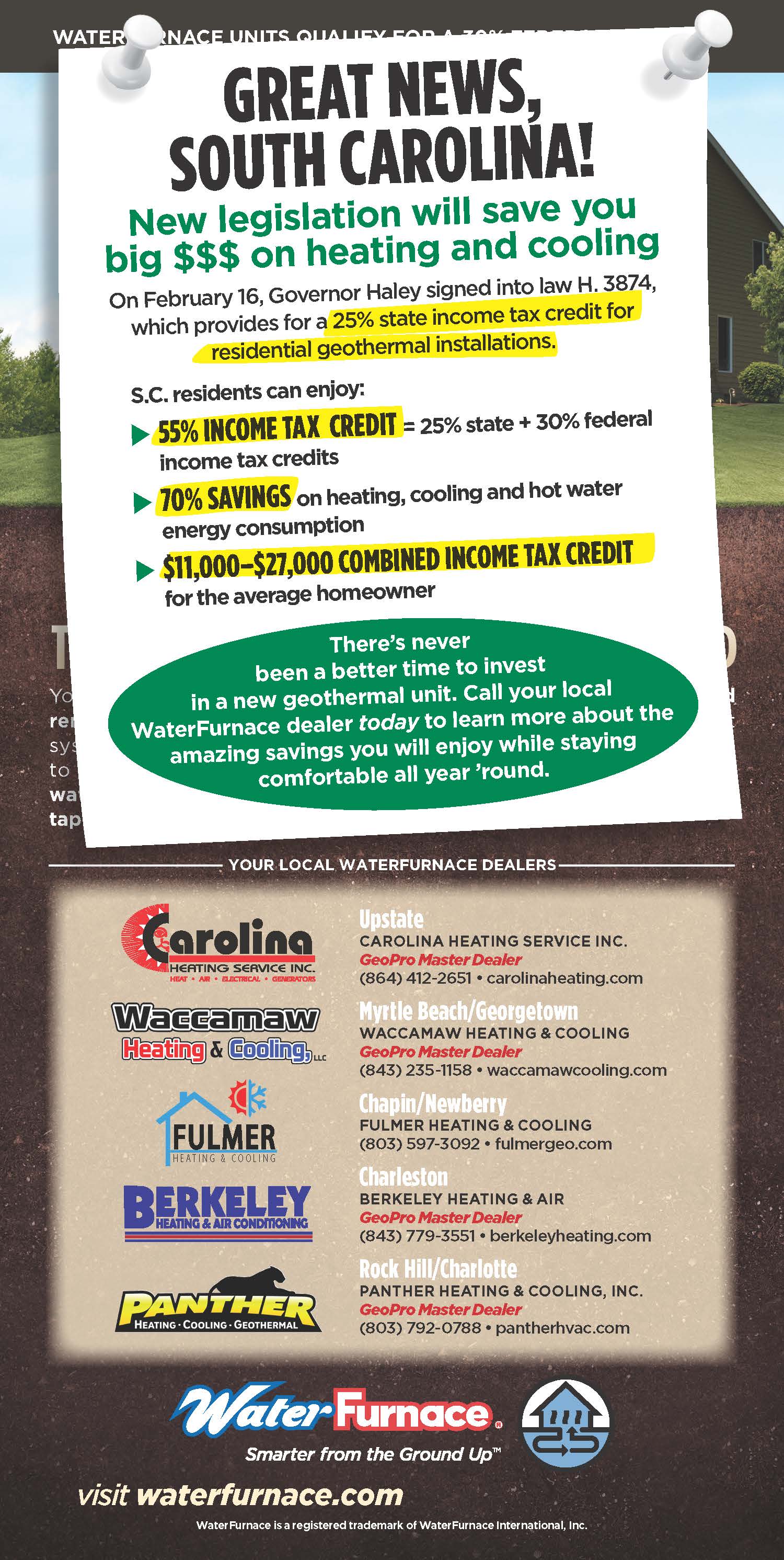 2016 is the year to install Geothermal! 55% Tax credit for SC ...