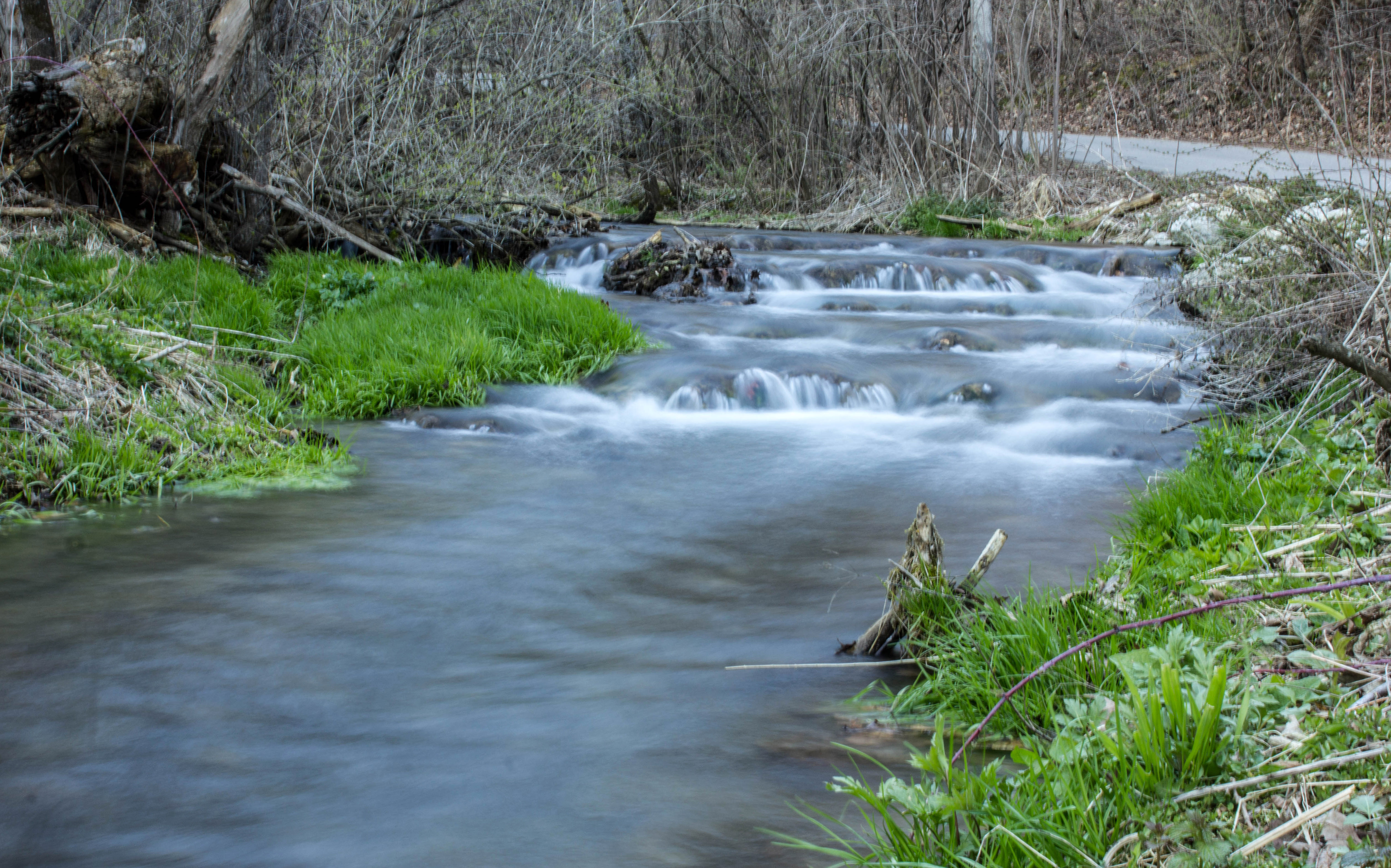Landscapes of the running stream at Dunning Falls Park, Iowa image ...