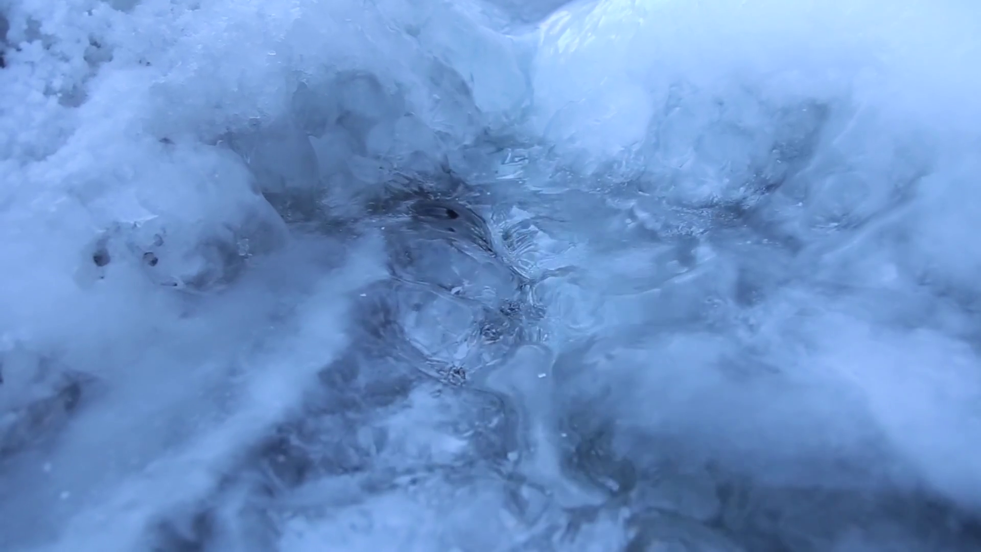 Running Water Under Frozen River Stock Video Footage - Videoblocks