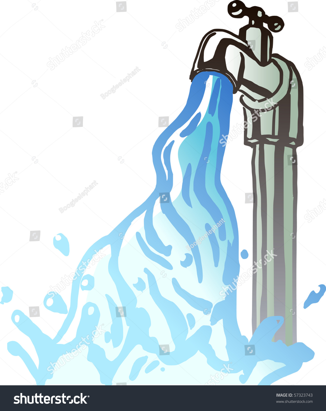 Running Water Faucet Stock Vector (2018) 57323743 - Shutterstock