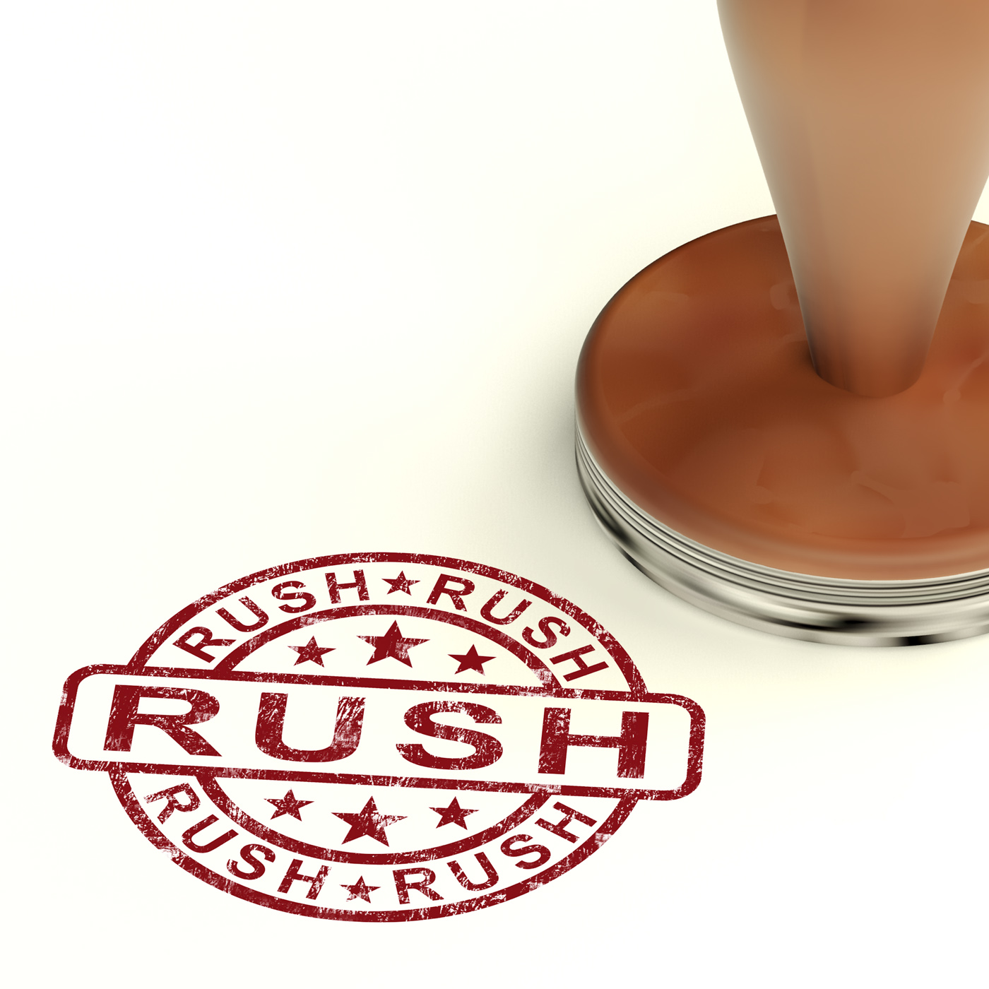 Rush stamp shows speedy urgent express delivery photo
