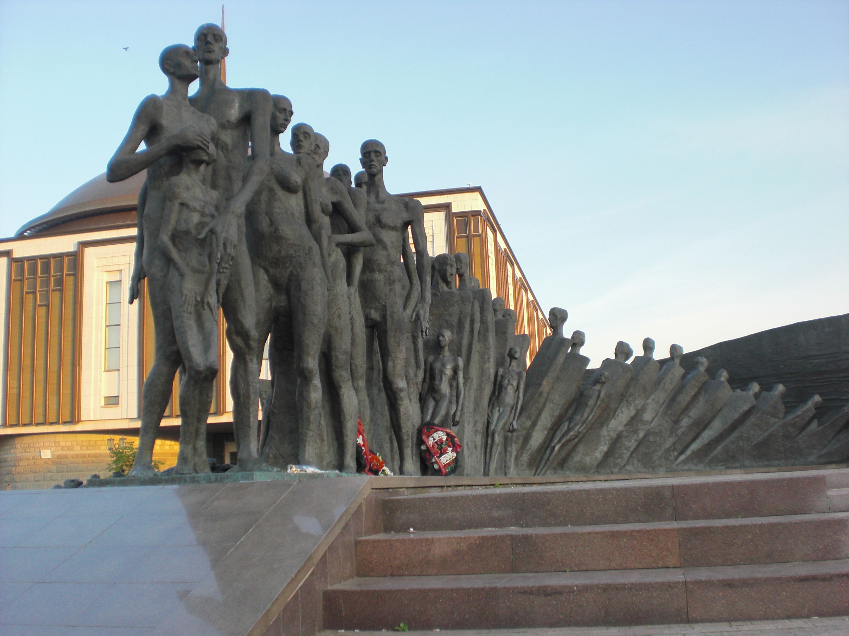 Victory Park, Moscow, Russia. The statues depict the suffering ...