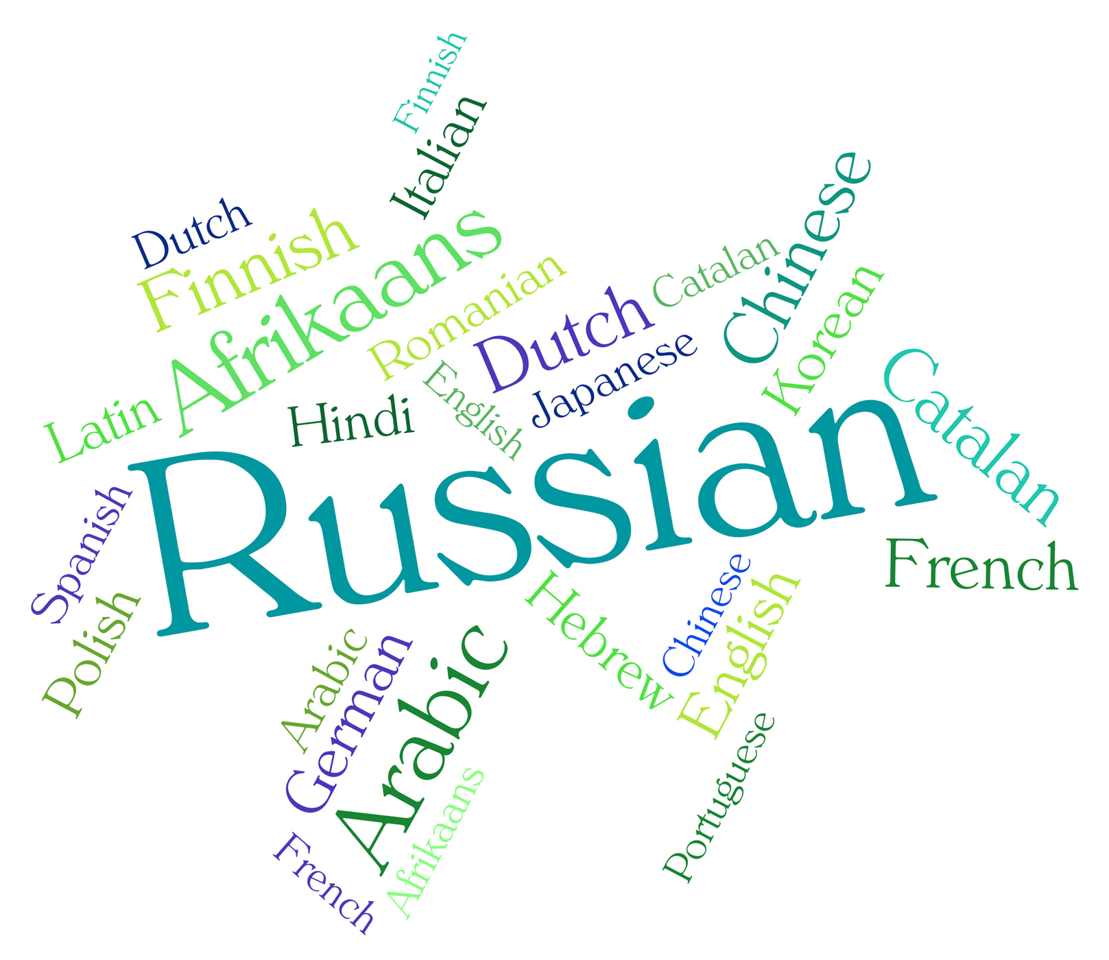 Russian language represents translator lingo and foreign photo