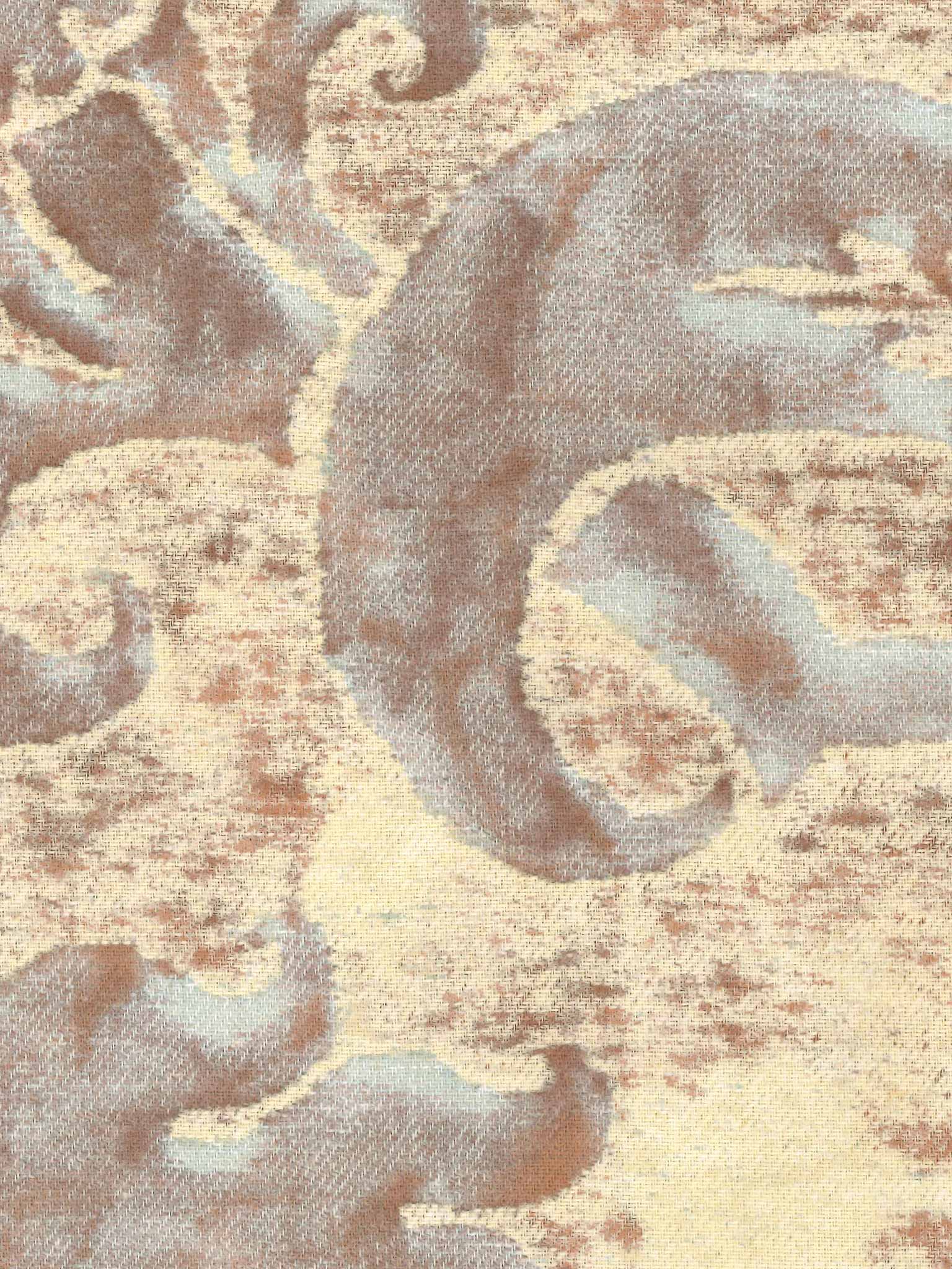 GLICINE in rust & blue on parchment texture - Fortuny