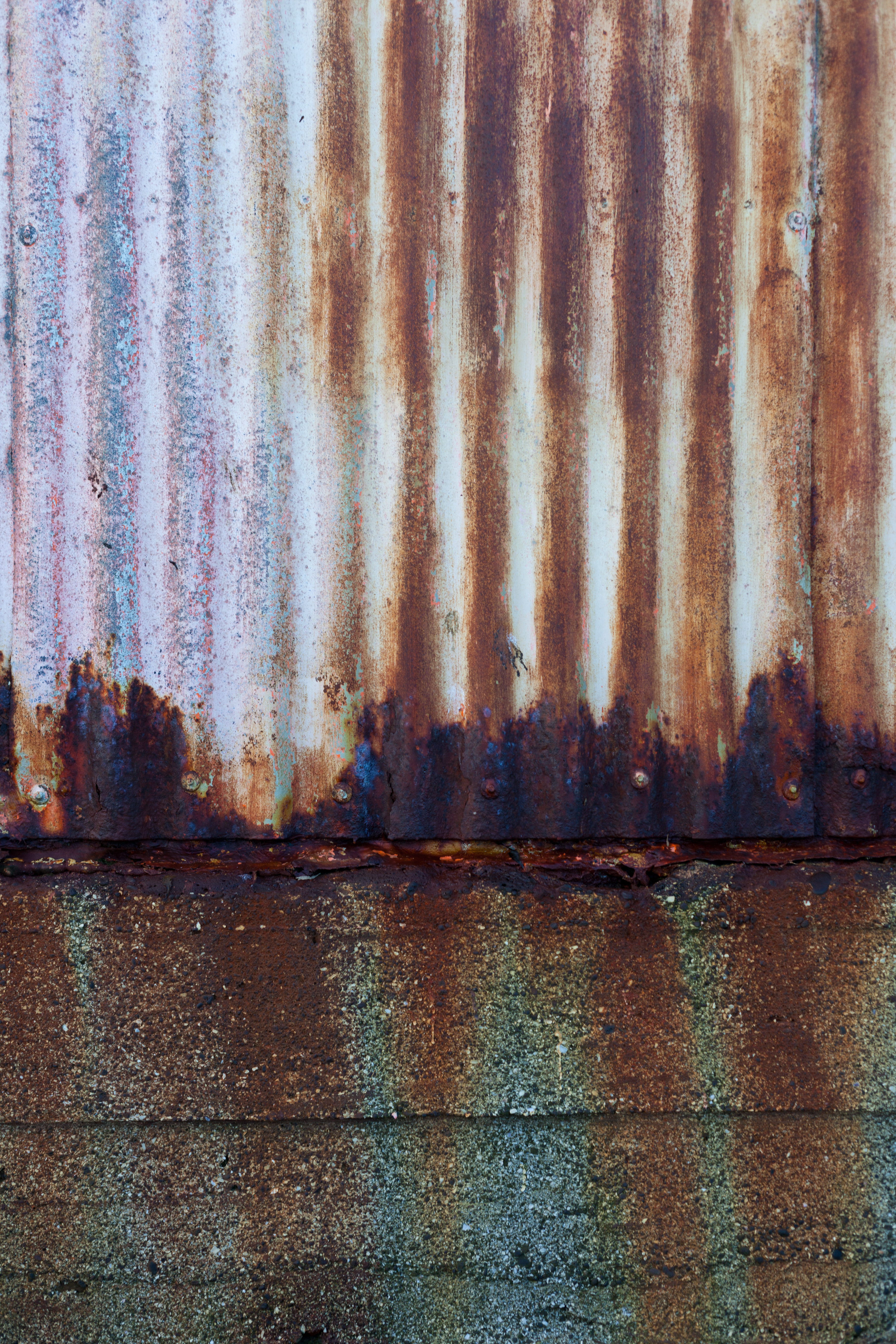 Rusted corrugated metal texture photo