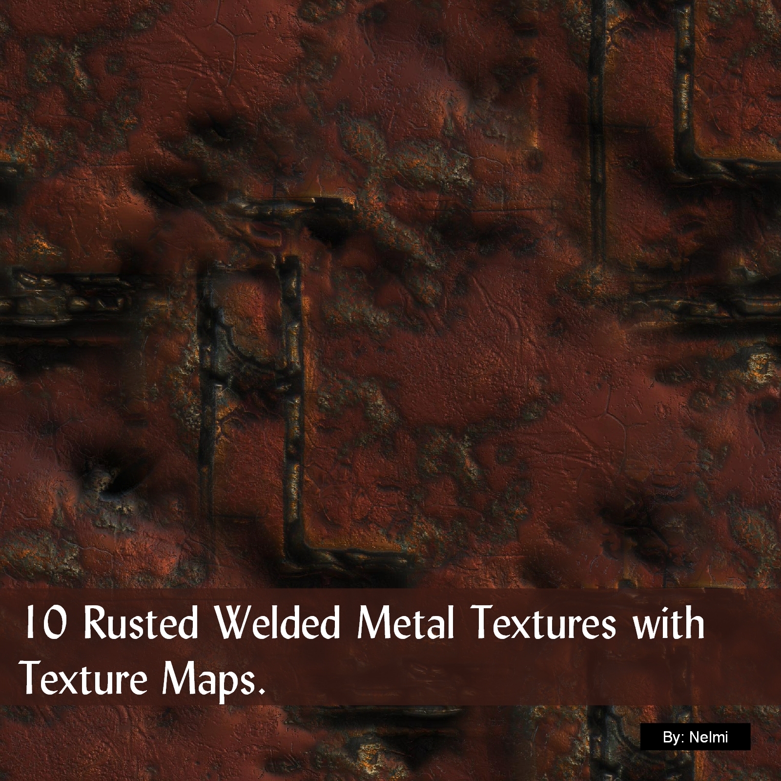 10 Seamless Rusted Metal Welded Plates PBR Textures and Texture Maps ...