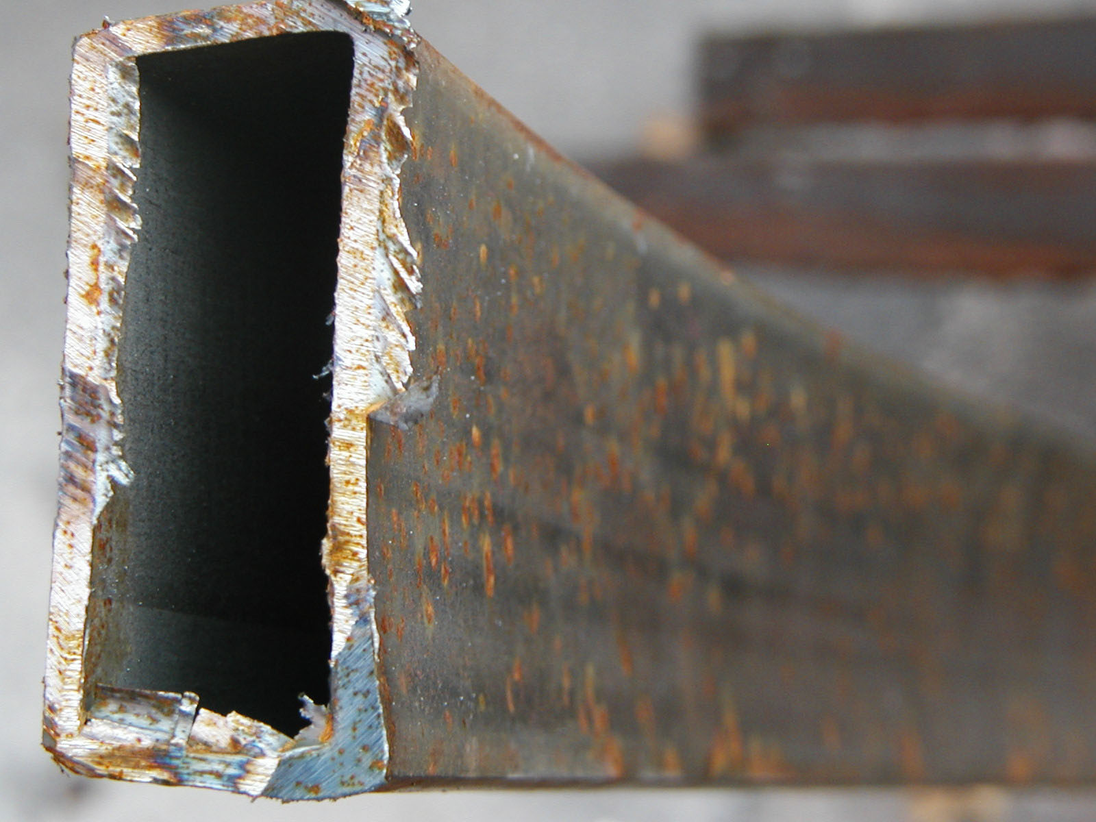 Rusted metal bar closeup photo