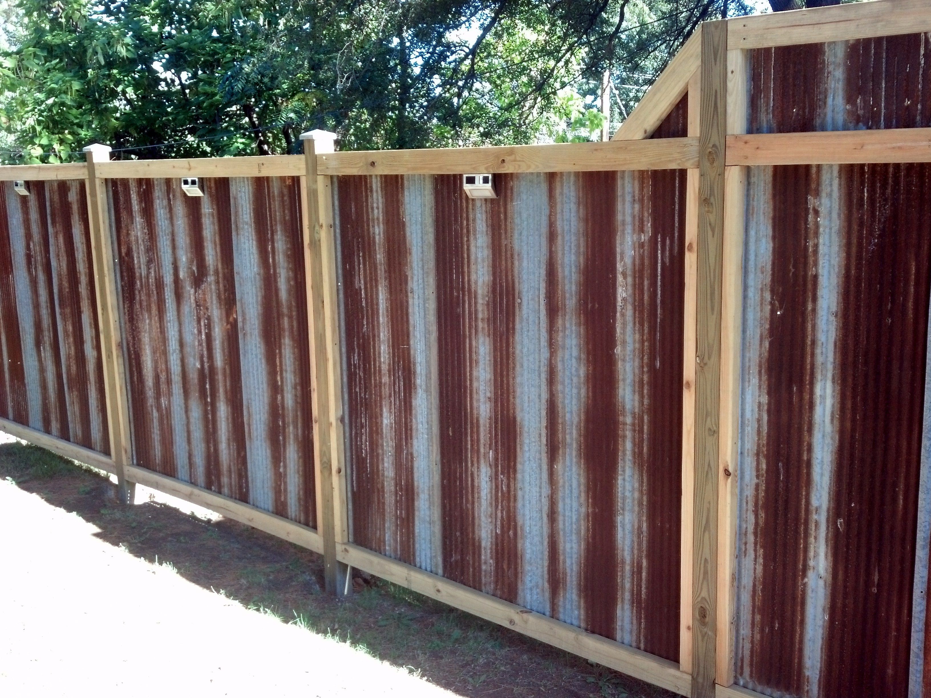 The rustic corrugated tin fence my husband and I built. Made from ...