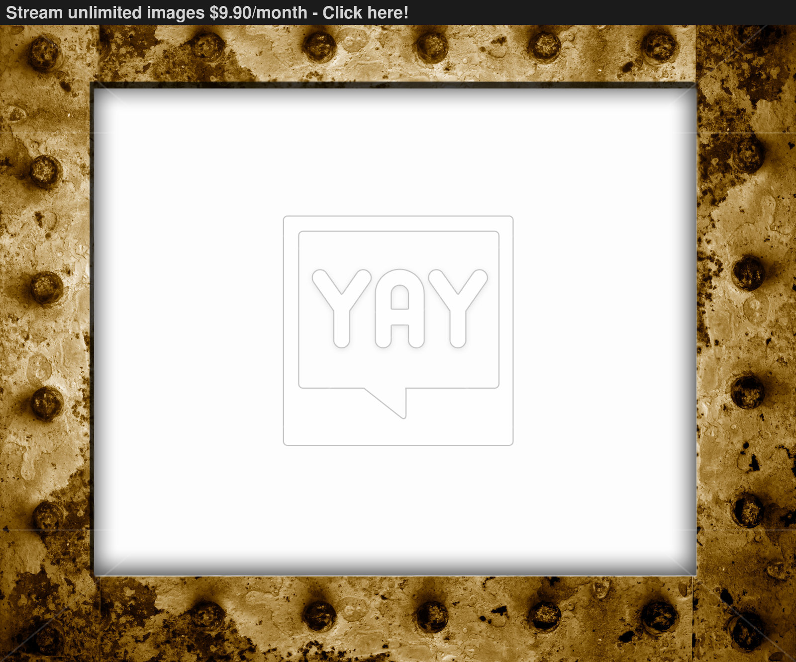 rusty metal frame isolated image | YayImages.com