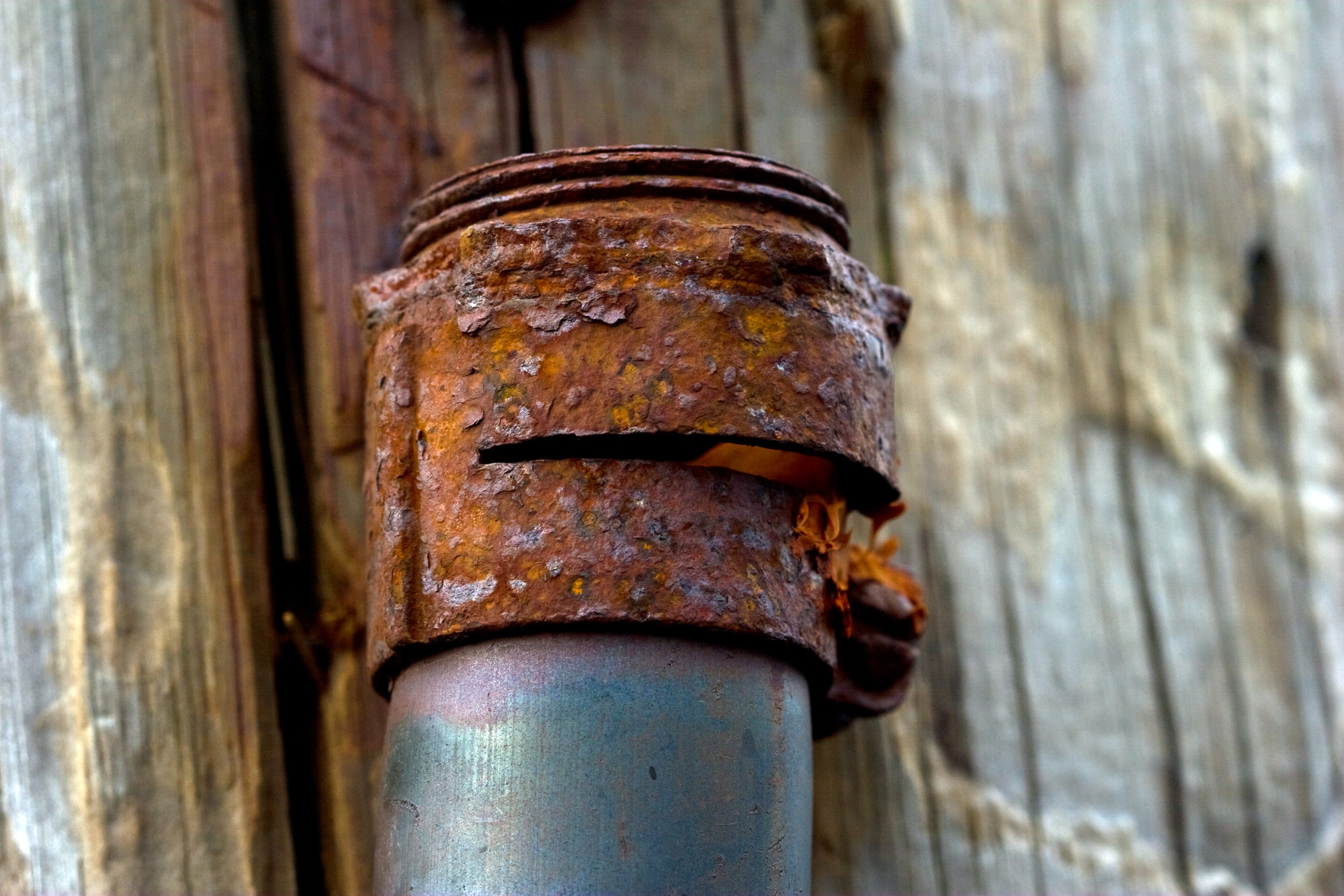 Rusted metal pipe