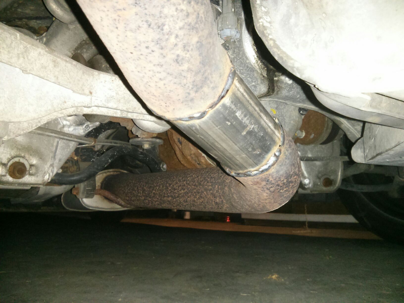 G35 coupe rusted flange removed and replaced with pipe : infiniti