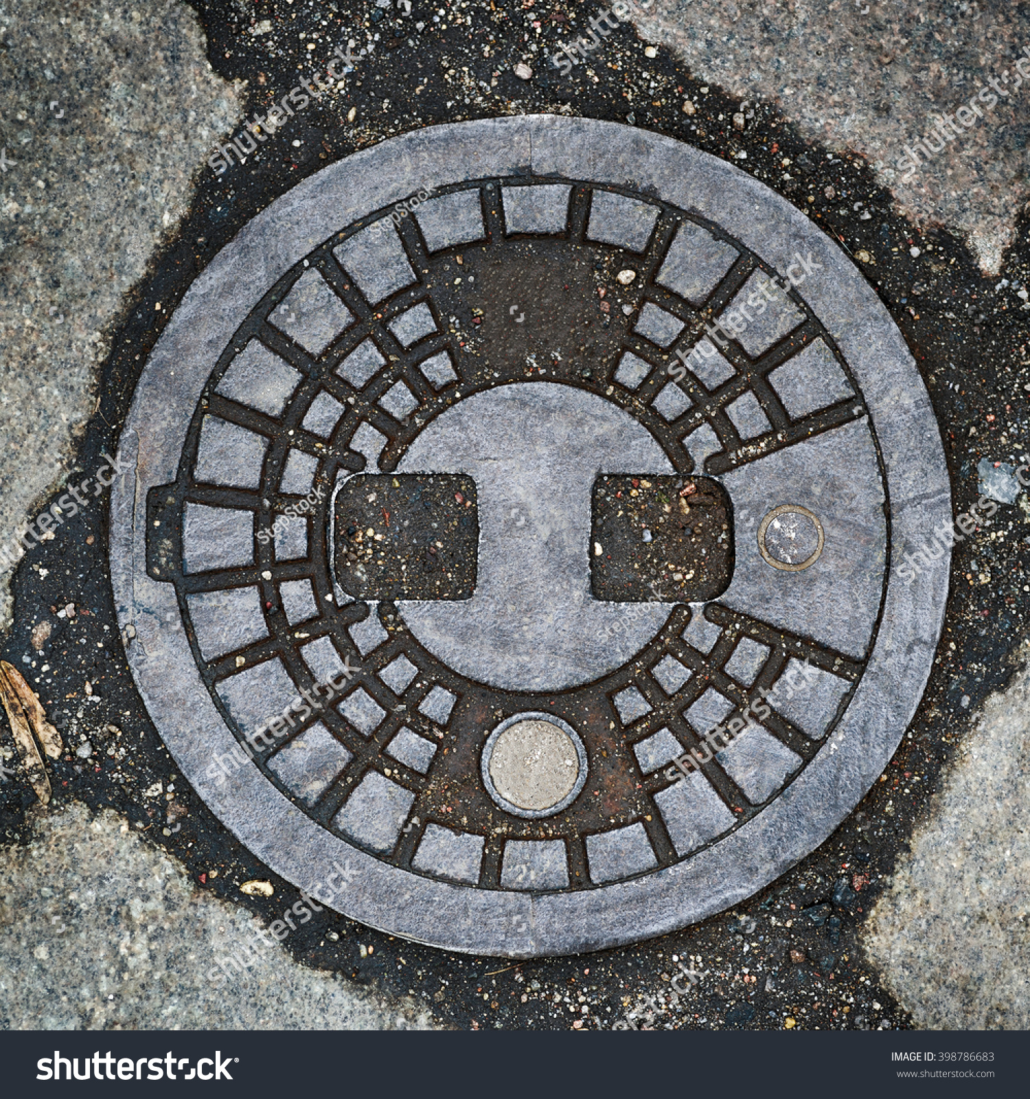 Metal Drain Lid Manhole Cover Abstract Stock Photo (Safe to Use ...
