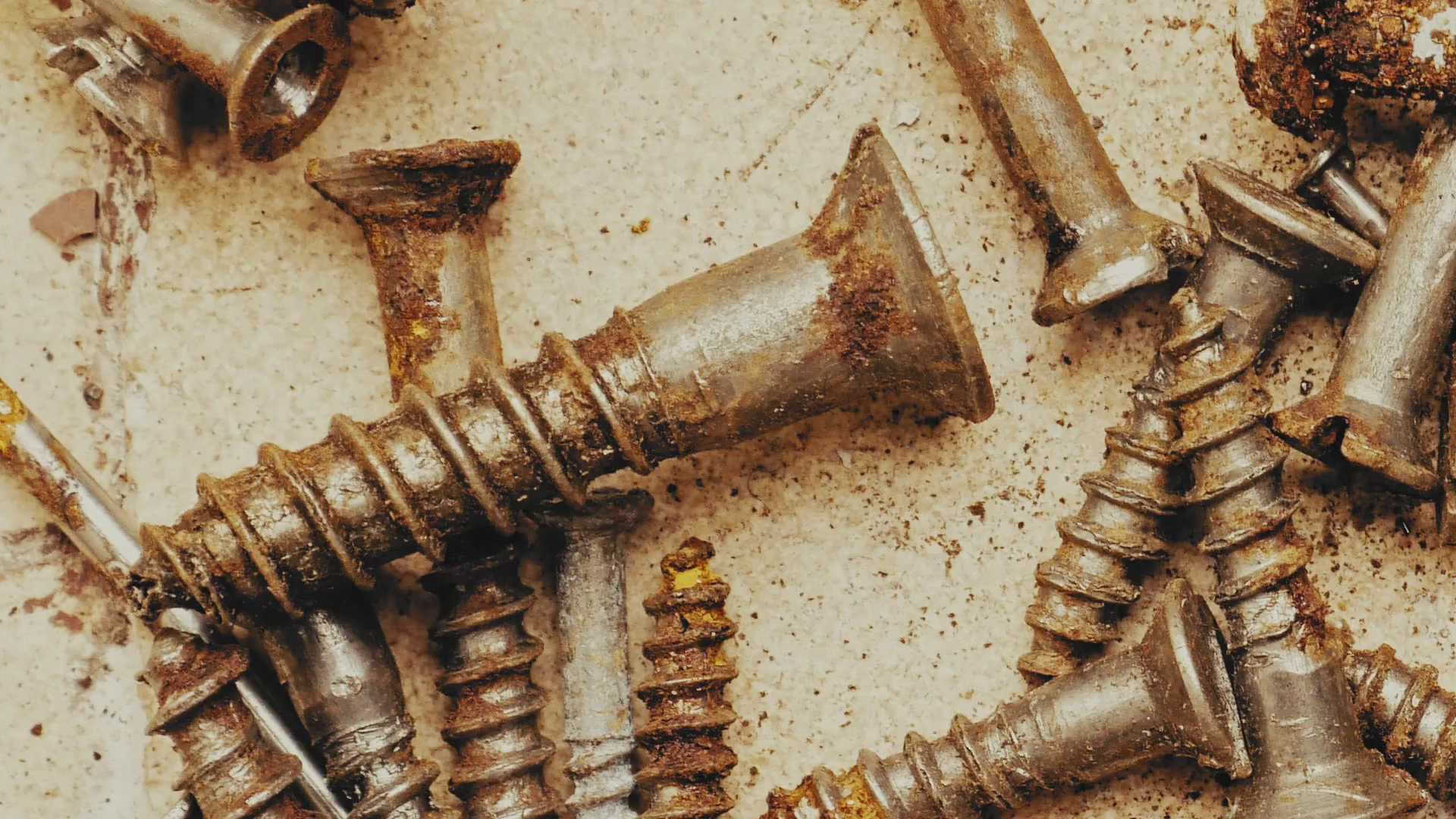 rusty screws pattern. old steel bolts animated clip in macro top ...