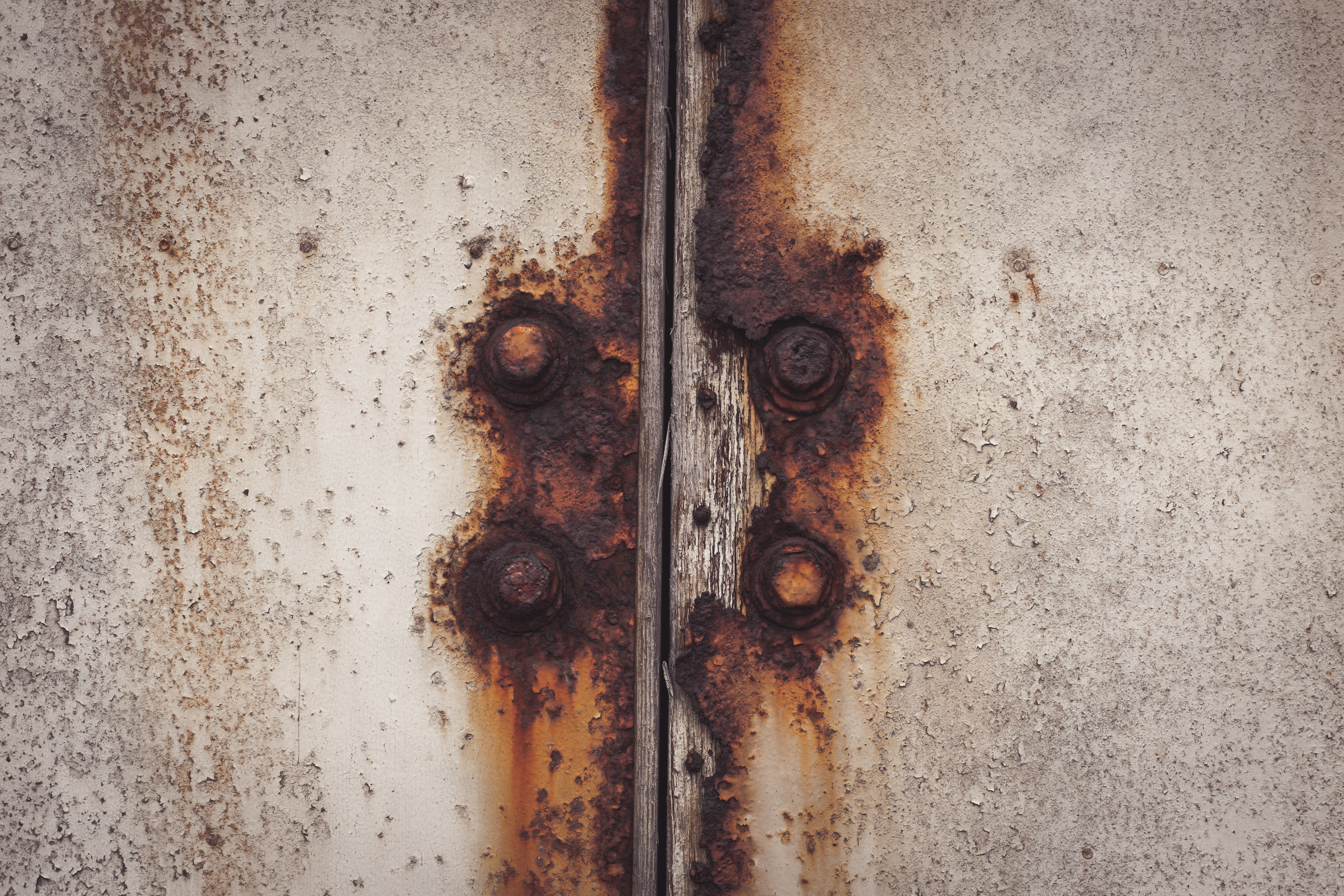 Rusted white metal wall texture photo