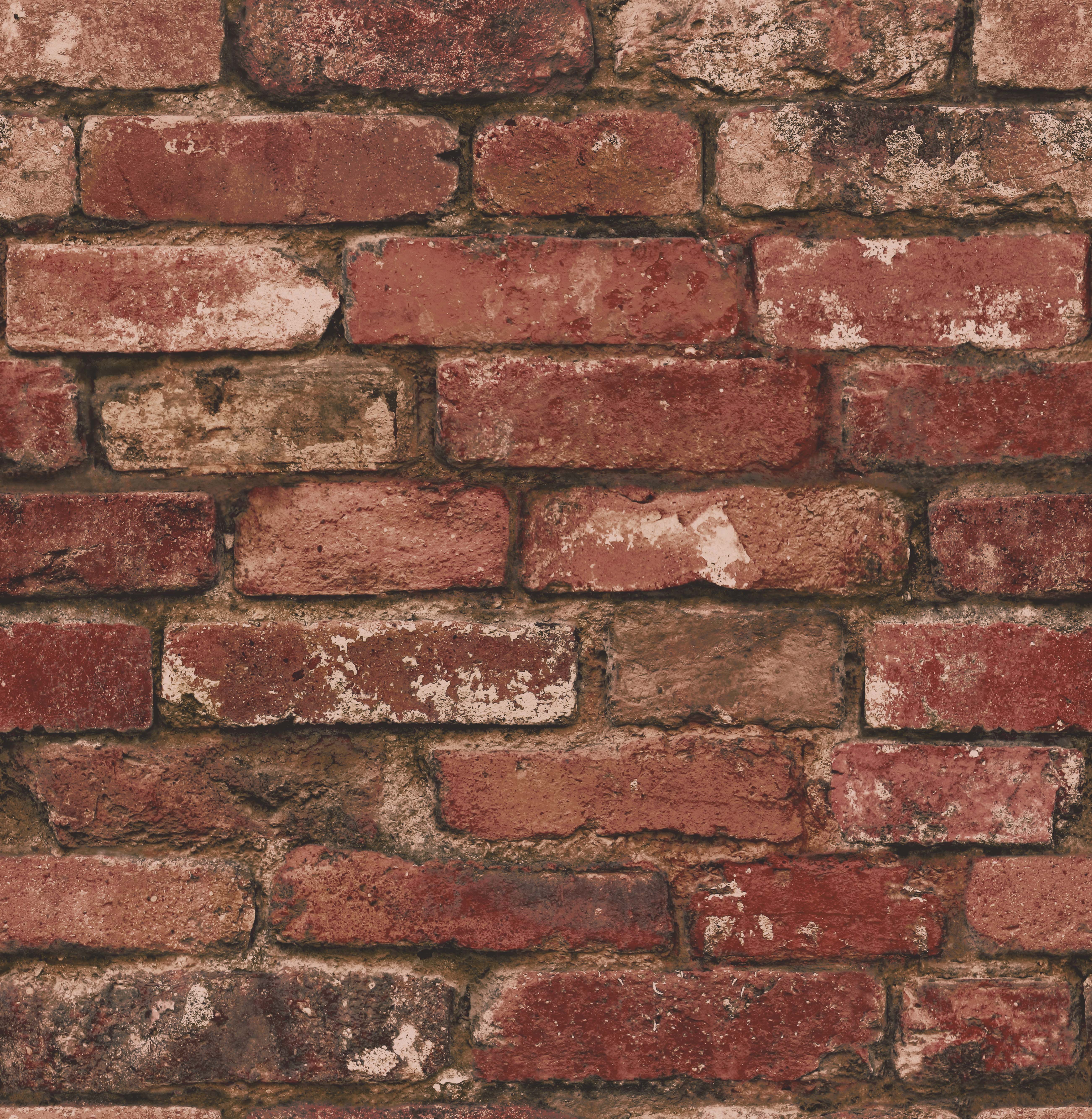 Fine Decor Distinctive Rustic Brick Wallpaper - FD31285- Red/Brown ...