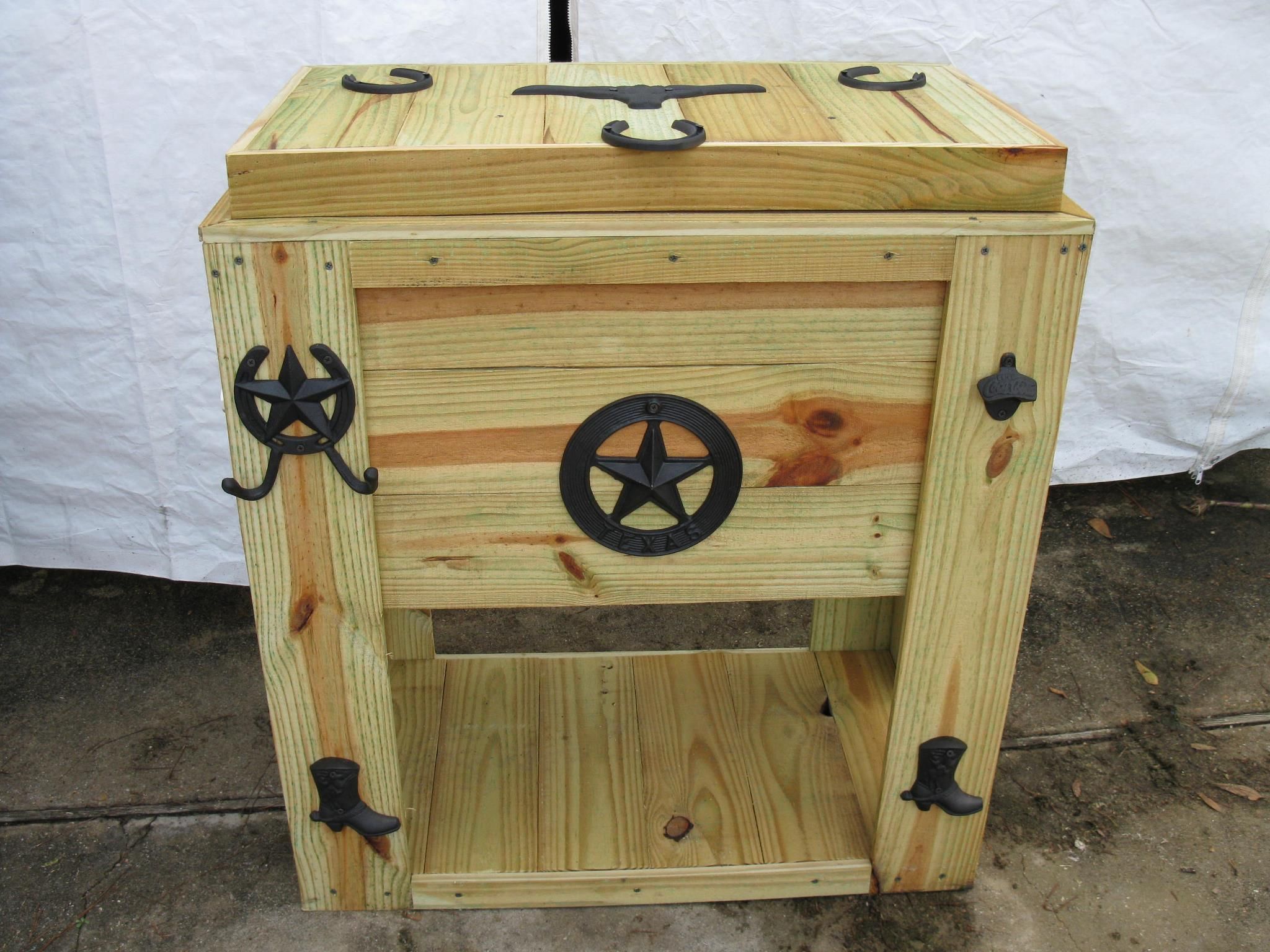 RUSTIC COOLERS - Rustic wood frame with true ice chest inside, not ...