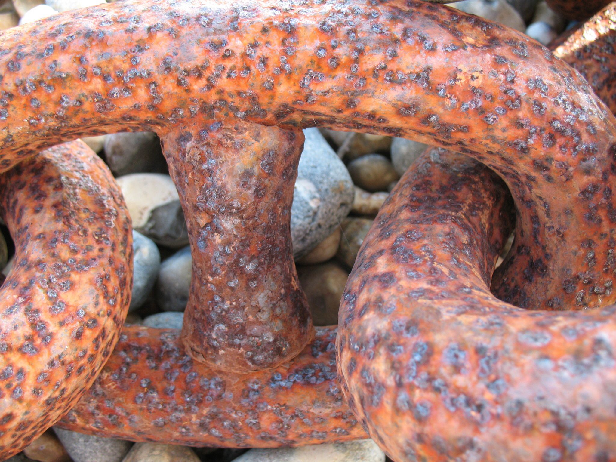 Rusting chain links on fishing station beach in Eastbourne. Photo ...