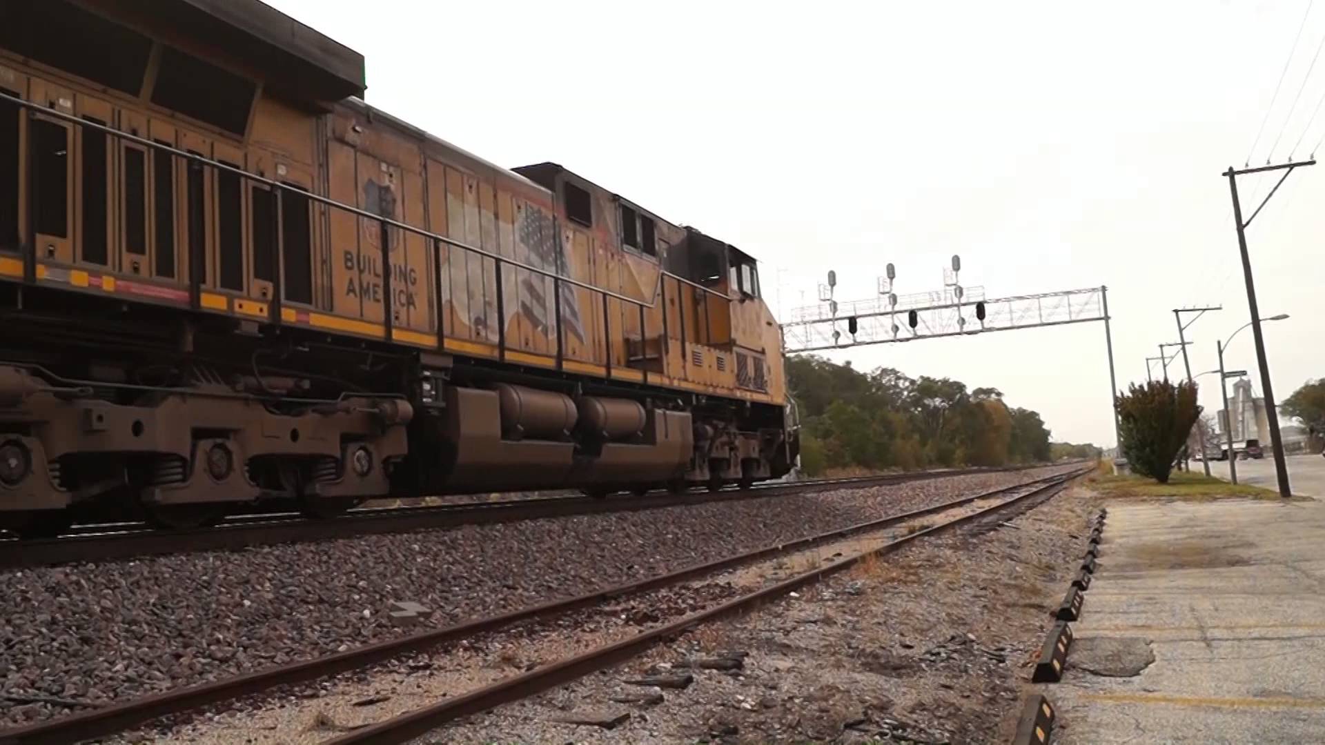 Coal Train Passes Old Tracks - YouTube