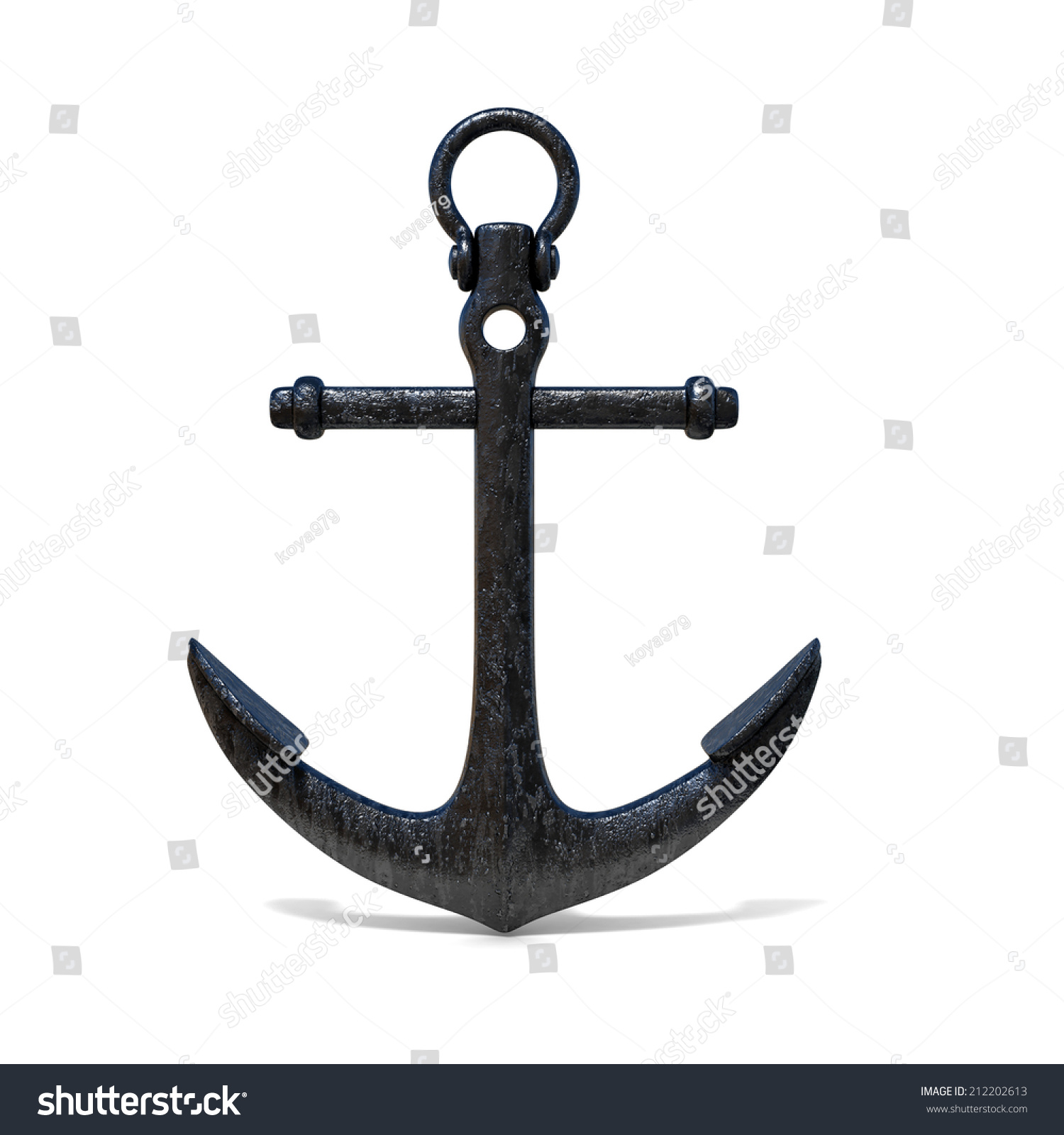 Royalty-free Black rusty anchor on white background #212202613 Stock ...