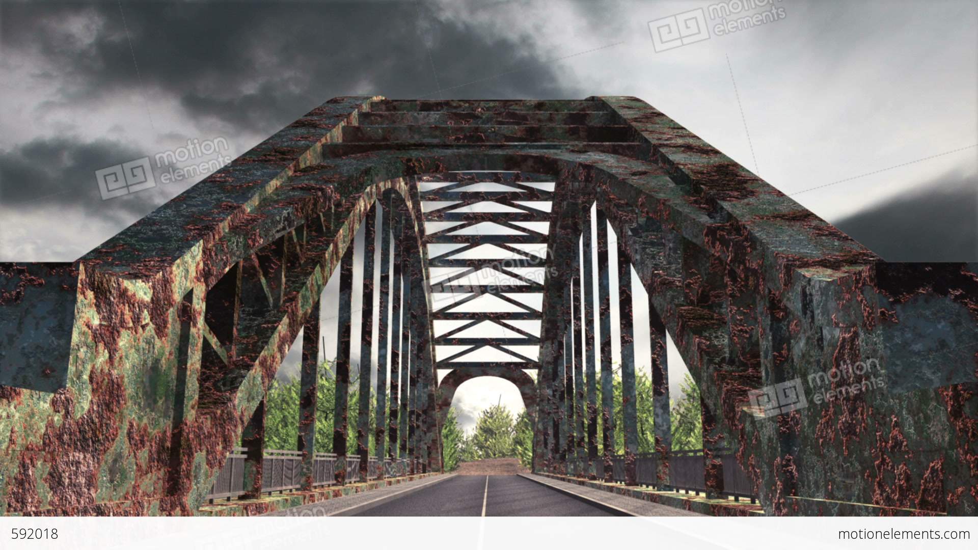 Rusty Bridge Clouds Timelapse 02 Stock Animation | 592018