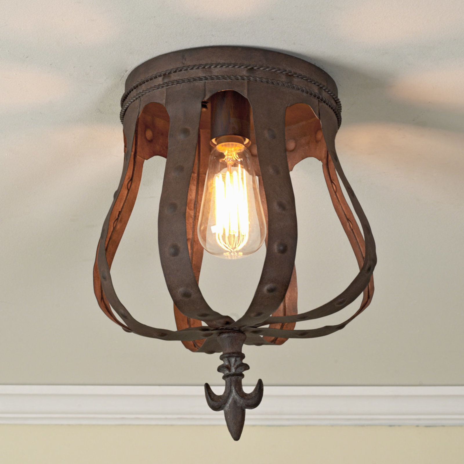 Rusty Crown Ceiling Light - Shades of Light