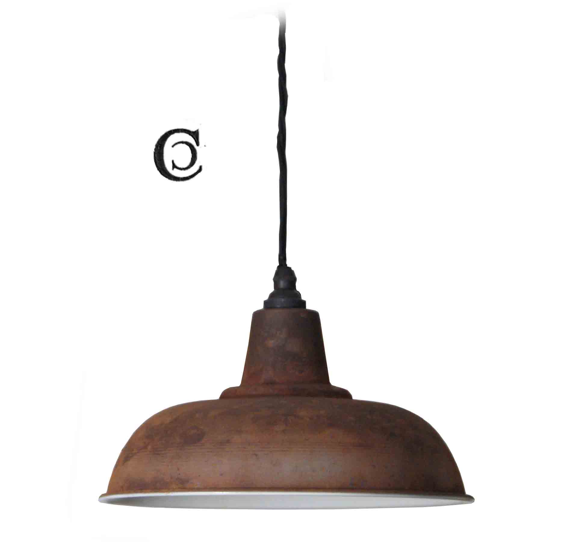 Pendant Hanging Light 'Kitchen' Rusty Iron with Enamel 280mm ...