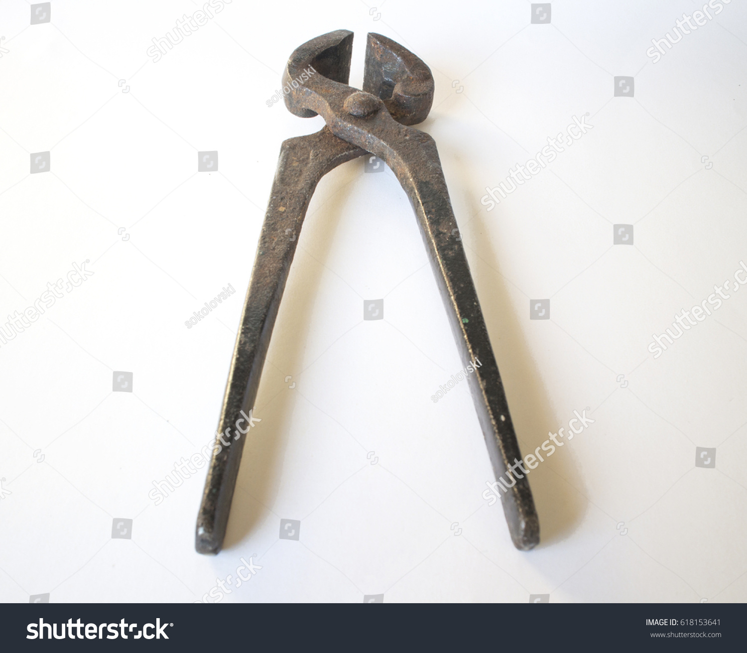 Old Rusty Pliers On White Stock Photo (Royalty Free) 618153641 ...