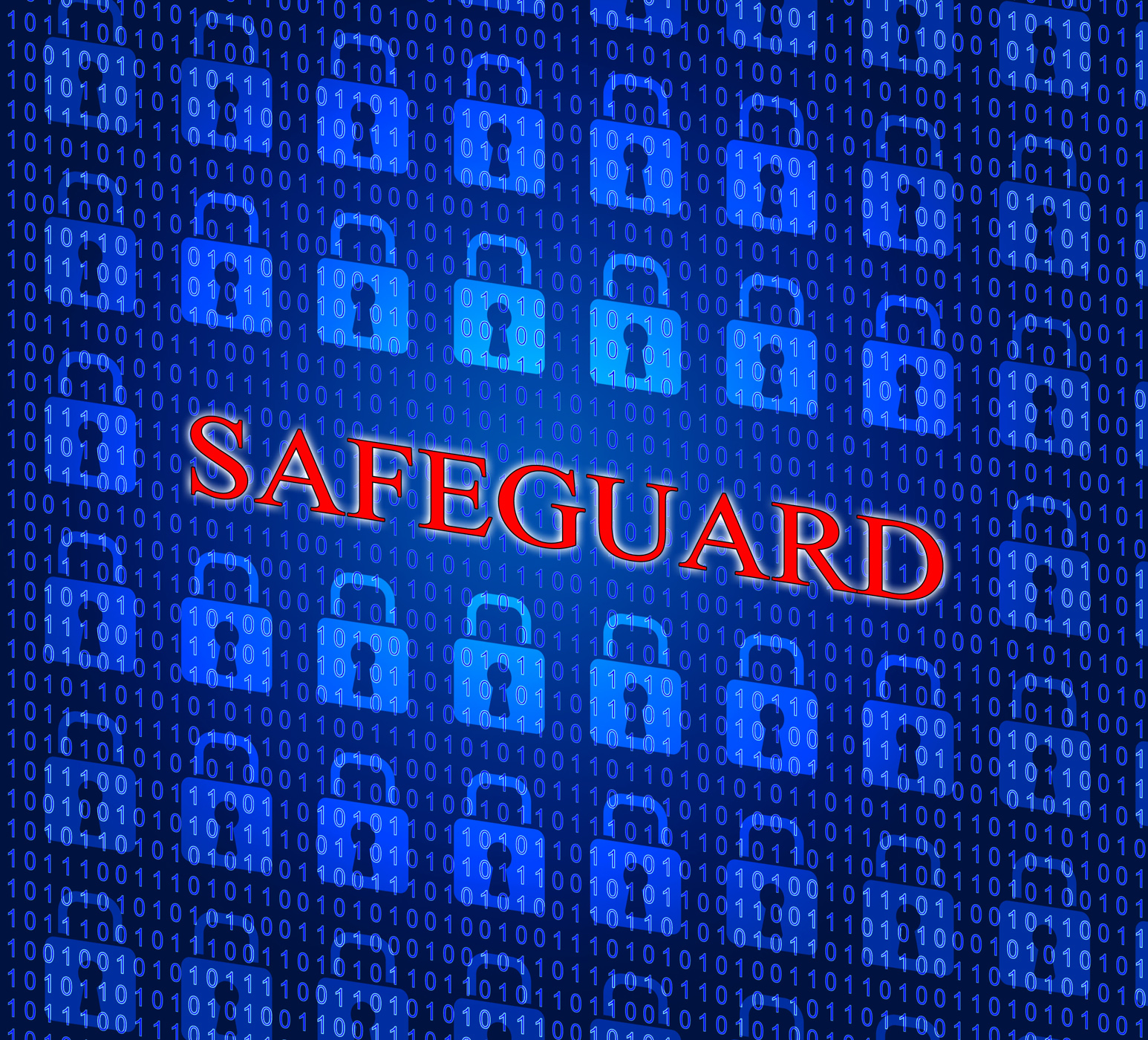 Safeguard safety represents privacy key and protected photo