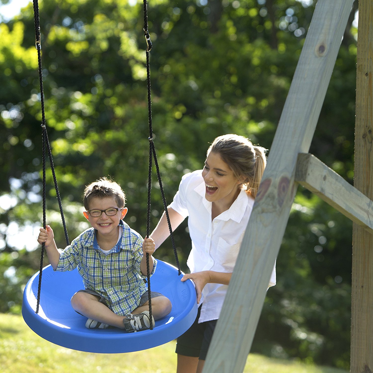Amazon.com: Super Spinner Swing, FUN! Safe Solid Comfortable Seat ...