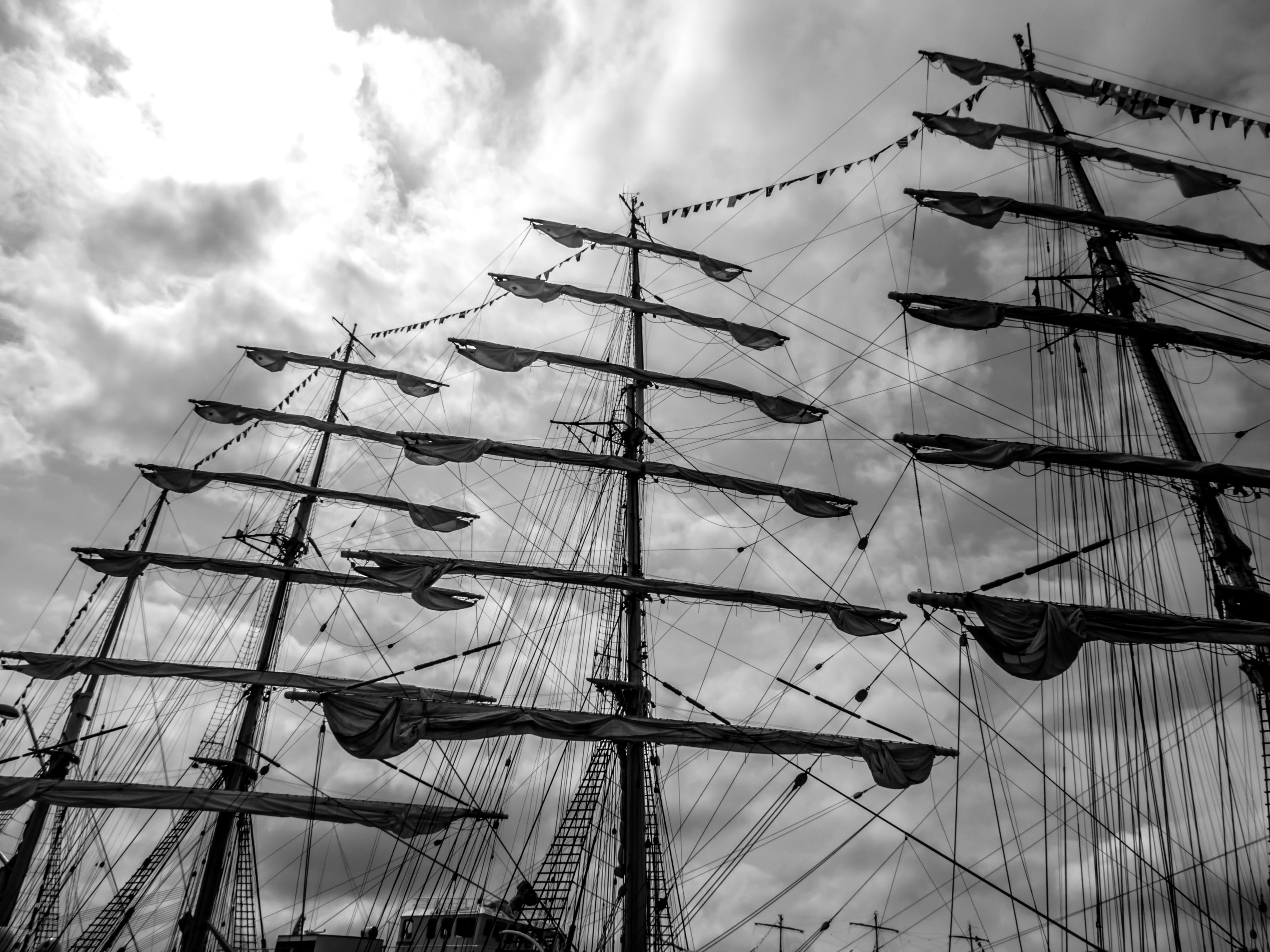 Sailing ship's masts photo