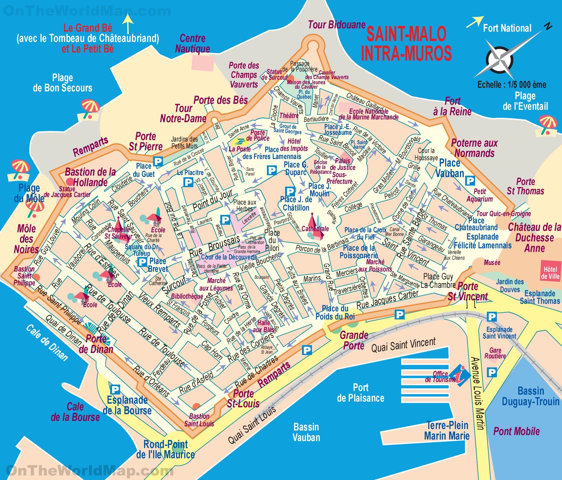 Saint-Malo tourist map ﻿
