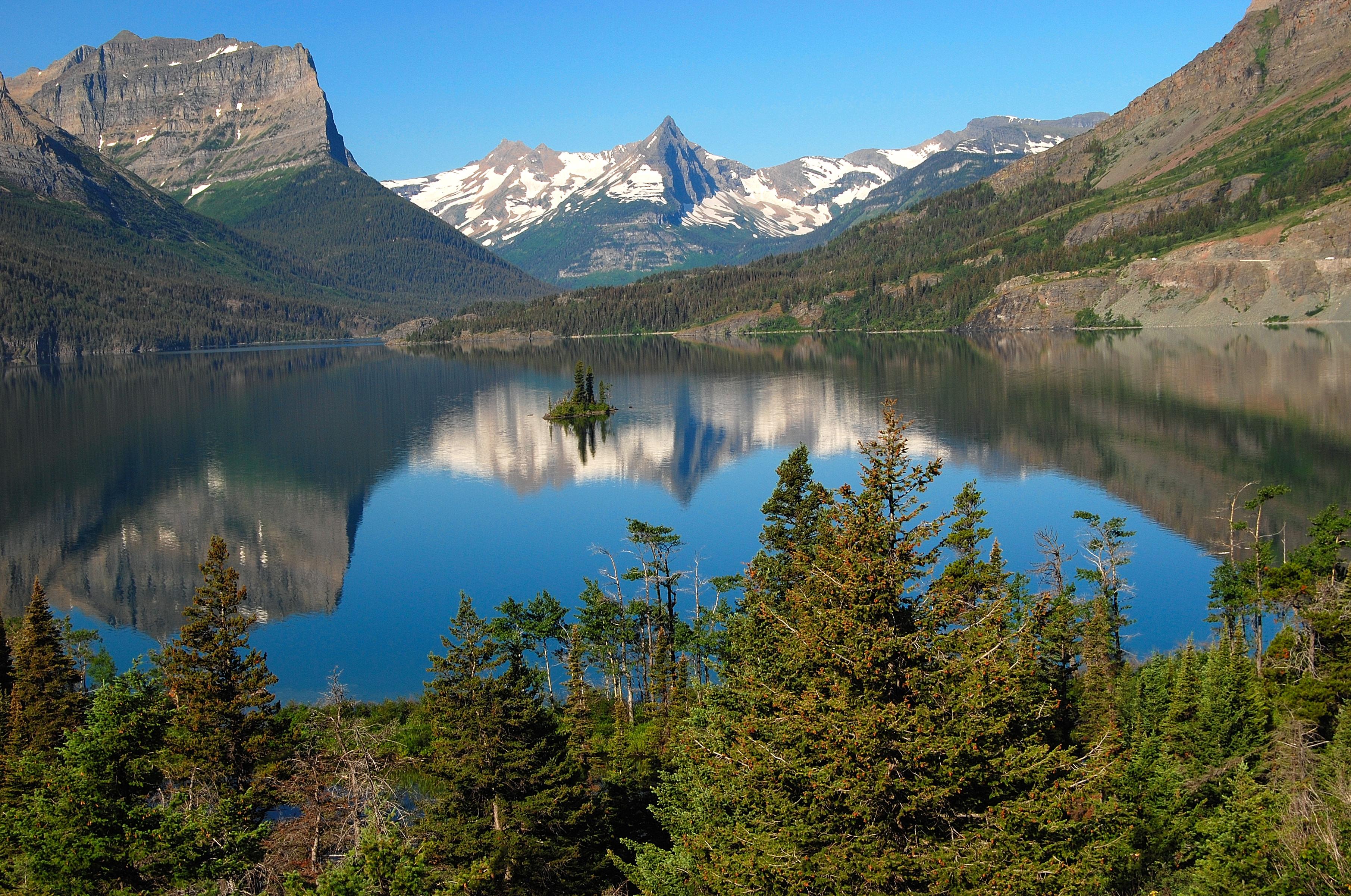 REFLECTIONS ON UPPER SAINT MARY'S LAKE-GLACIER NATIONAL PARK-MT ...