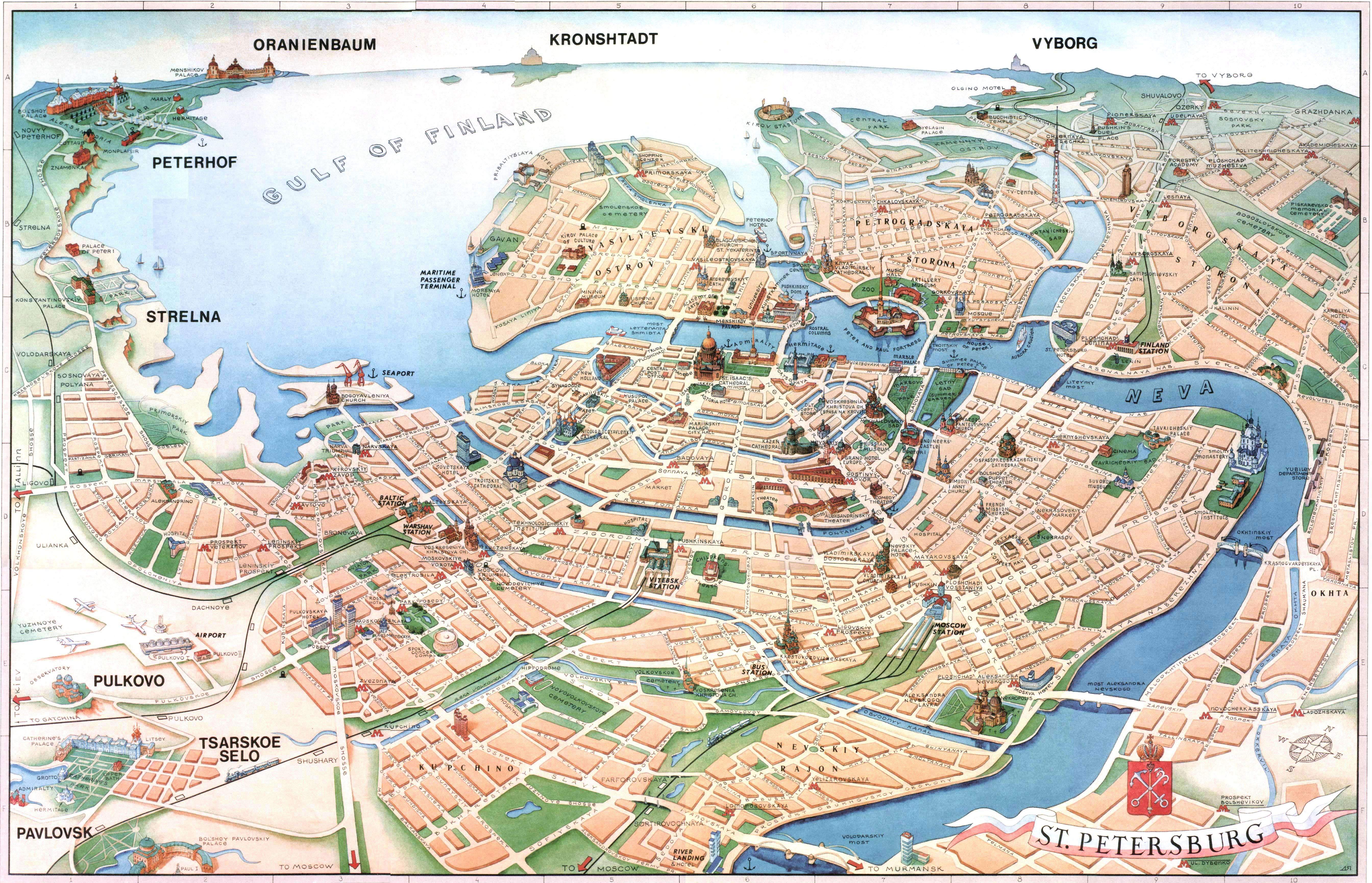 St Petersburg Tourist map - St Petersburg Russia • mappery | St ...