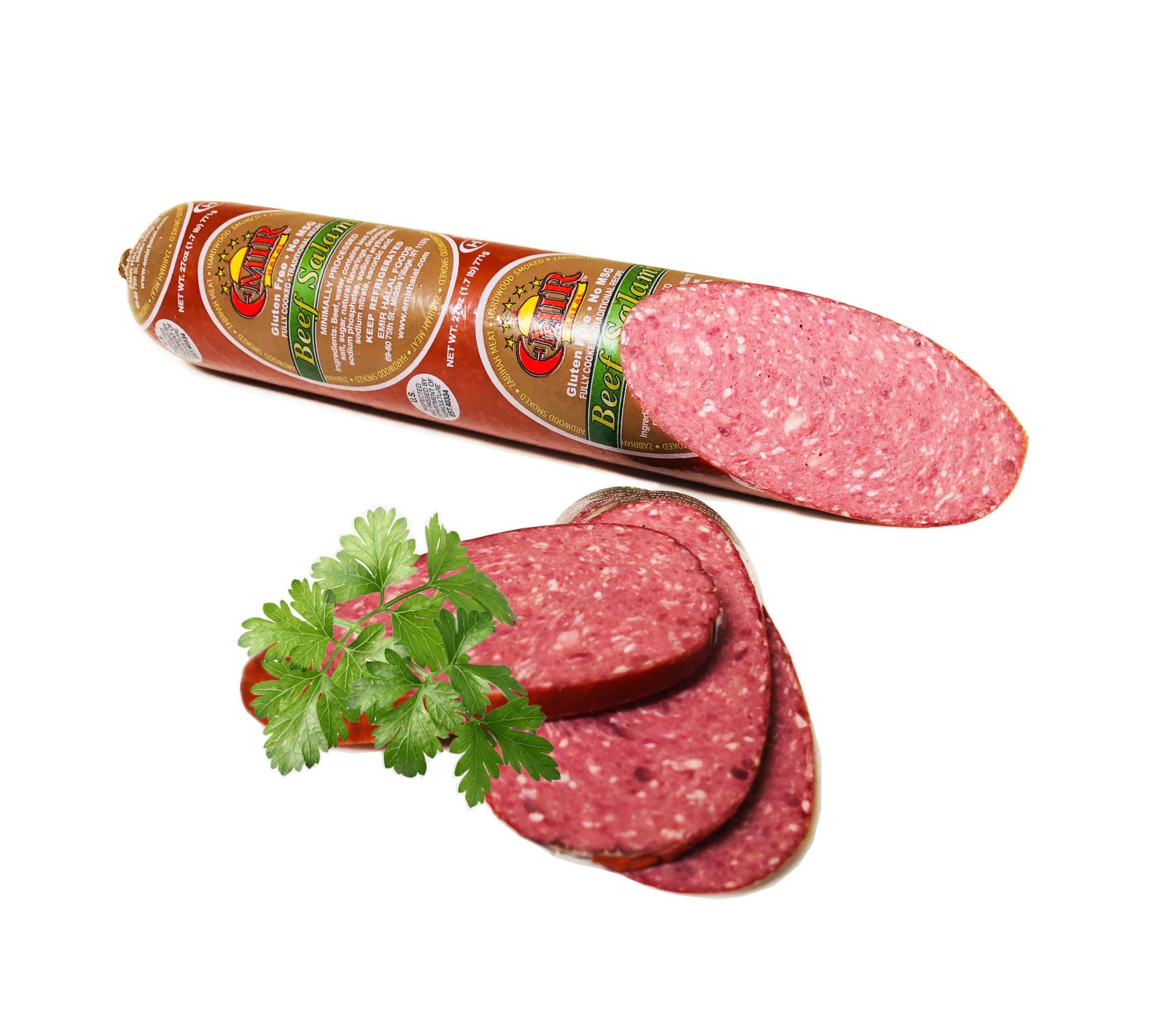 Premium Smoked Beef Salami - Long Unit (1.7 lb) - Emir Halal Foods ...
