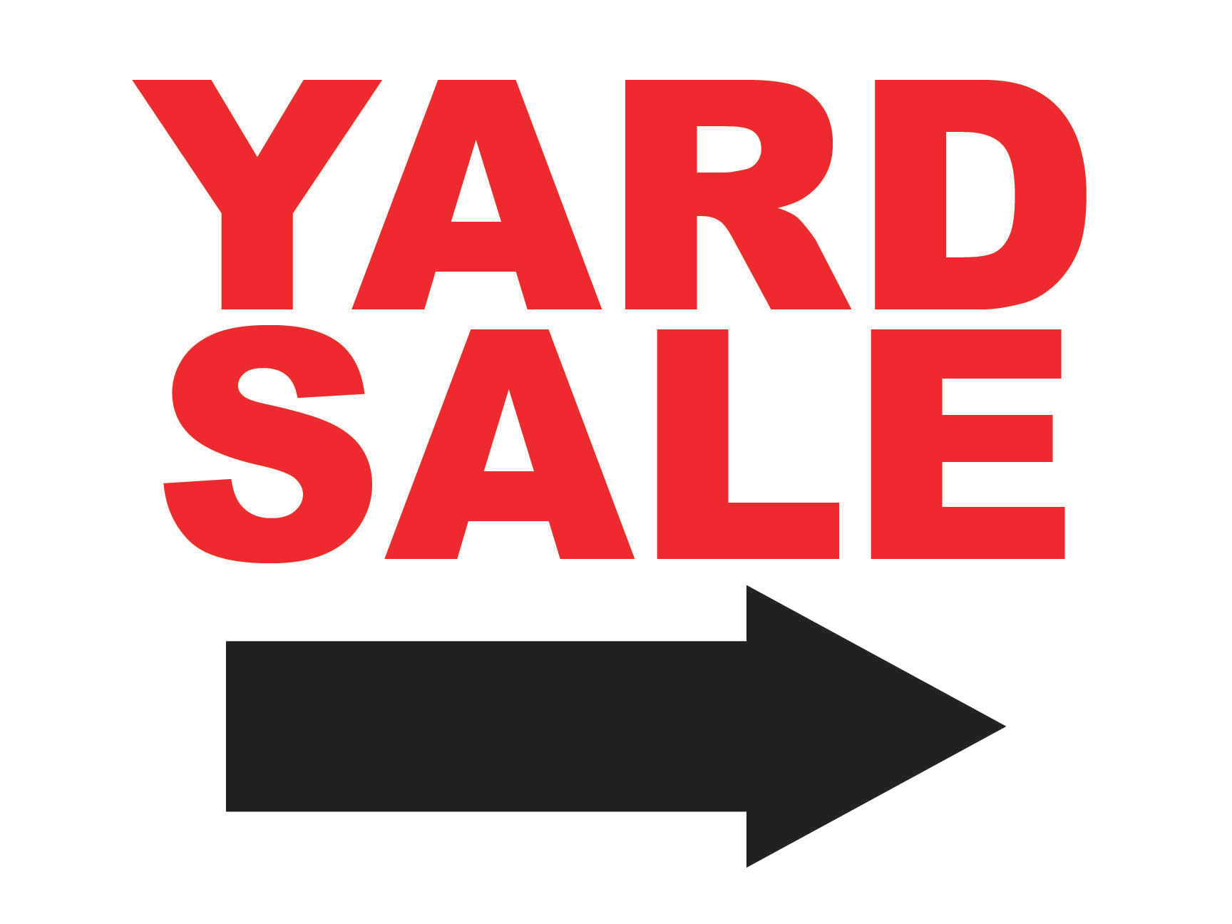 Yard Sale Sign with Arrow