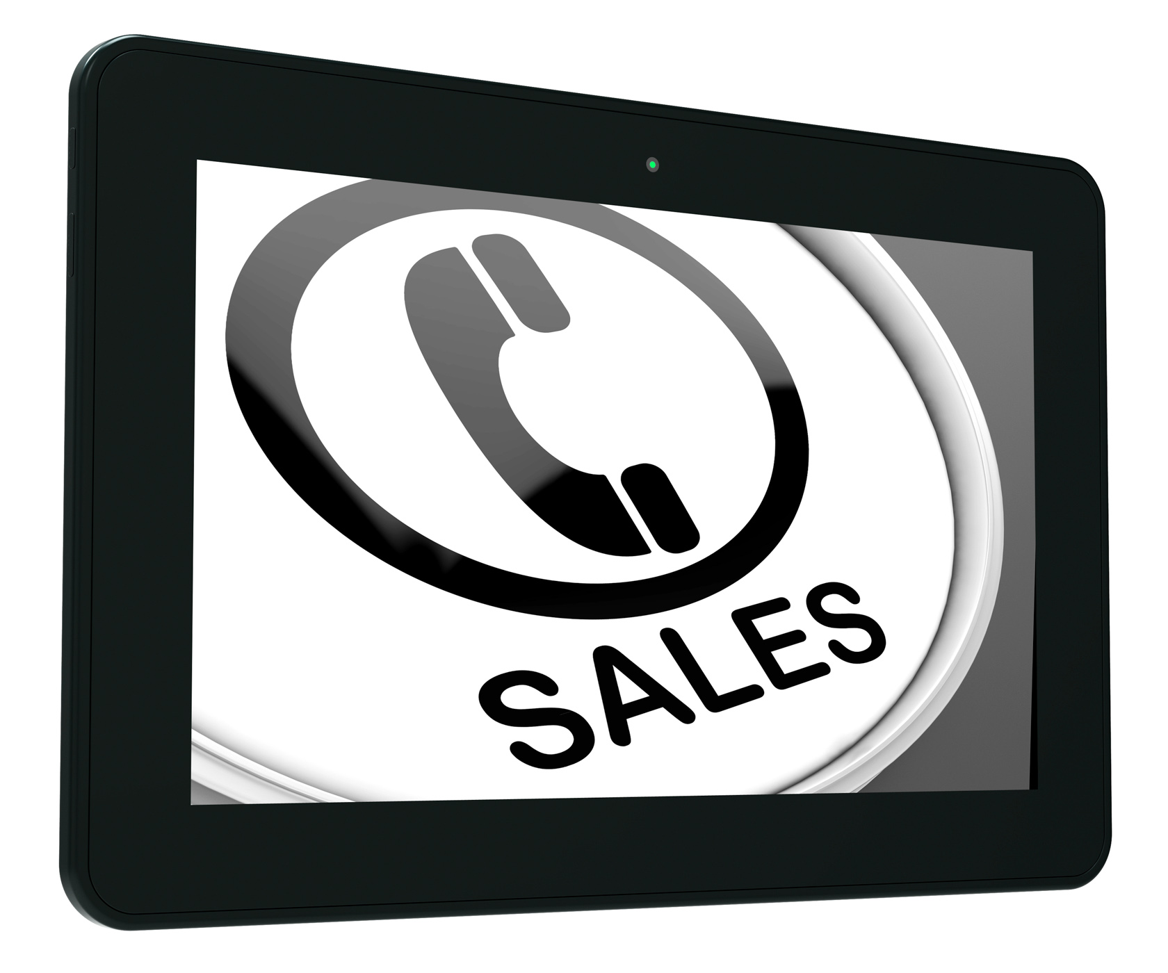 Sales tablet shows call for sales assistance photo