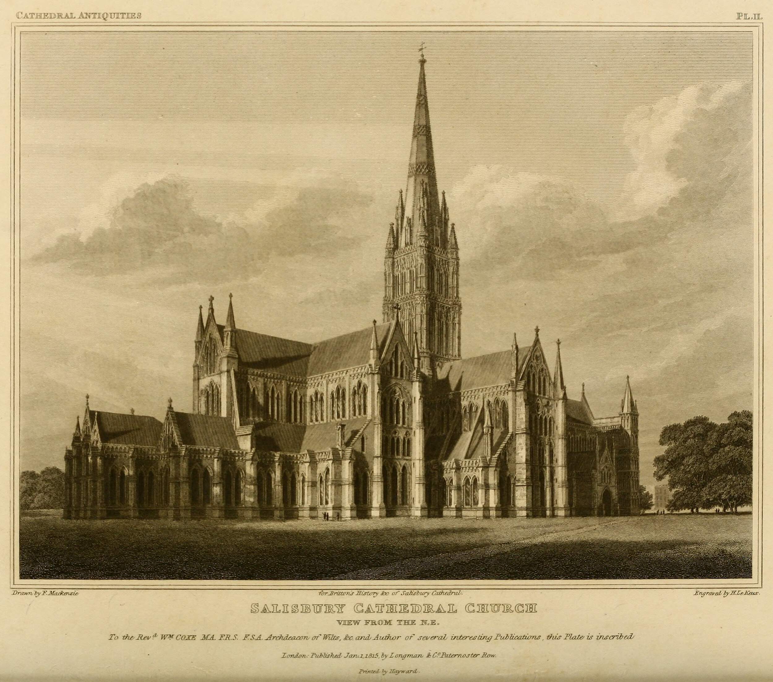 Salisbury Cathedral from the North-East – Old Book Illustrations